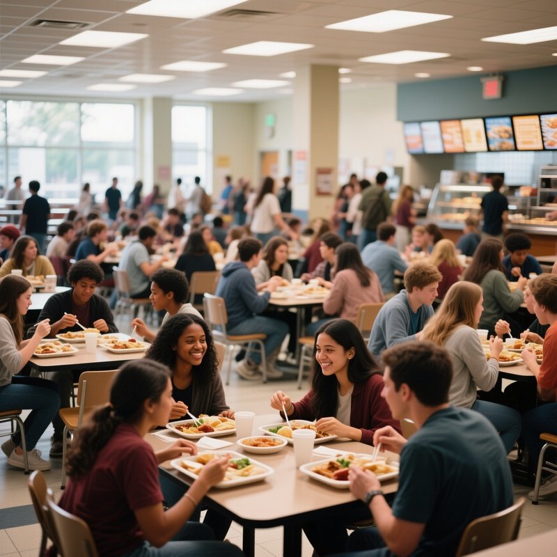 Campus Cafe Lunch Scene
