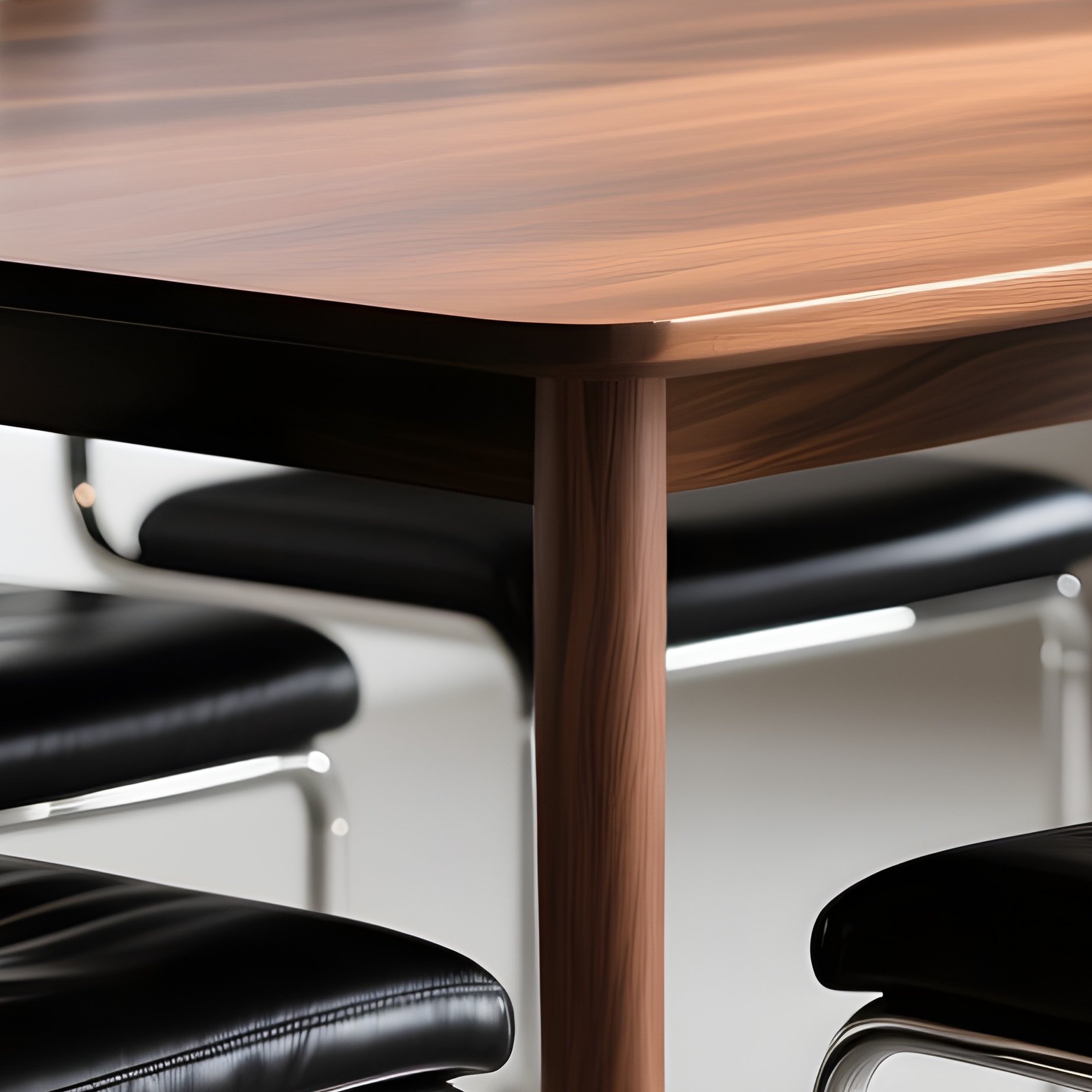 Cantilever Dining Chairs Chrome Black Leather - Full Resolution Quality Preview