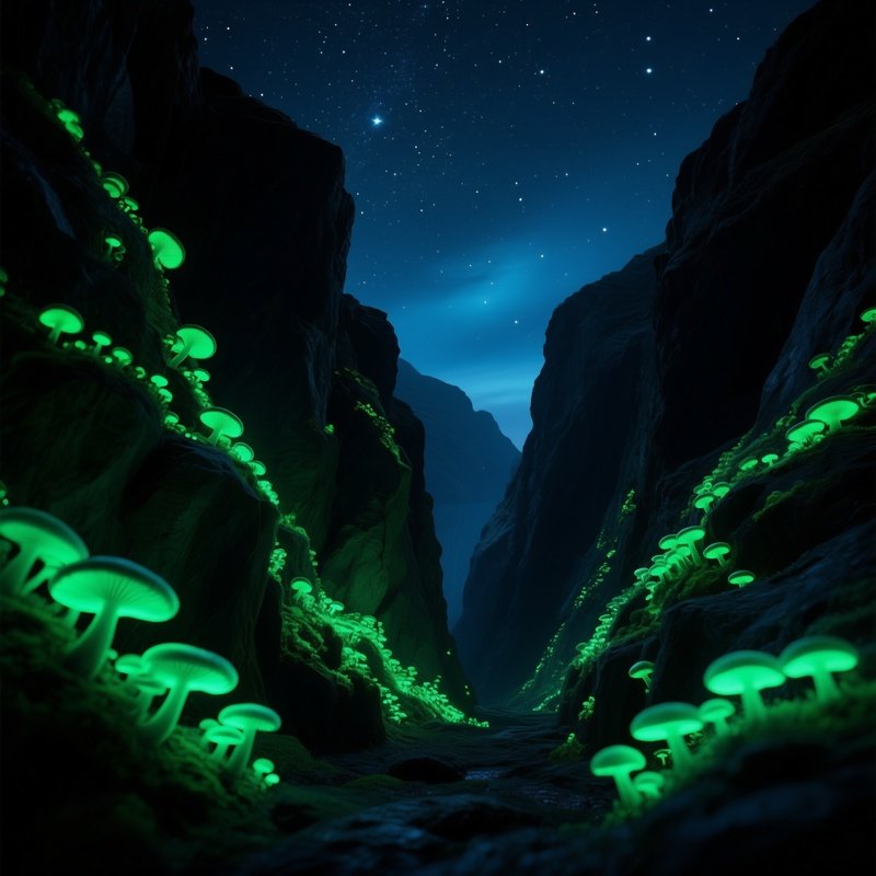 Canyon Bioluminescent Fungi Night