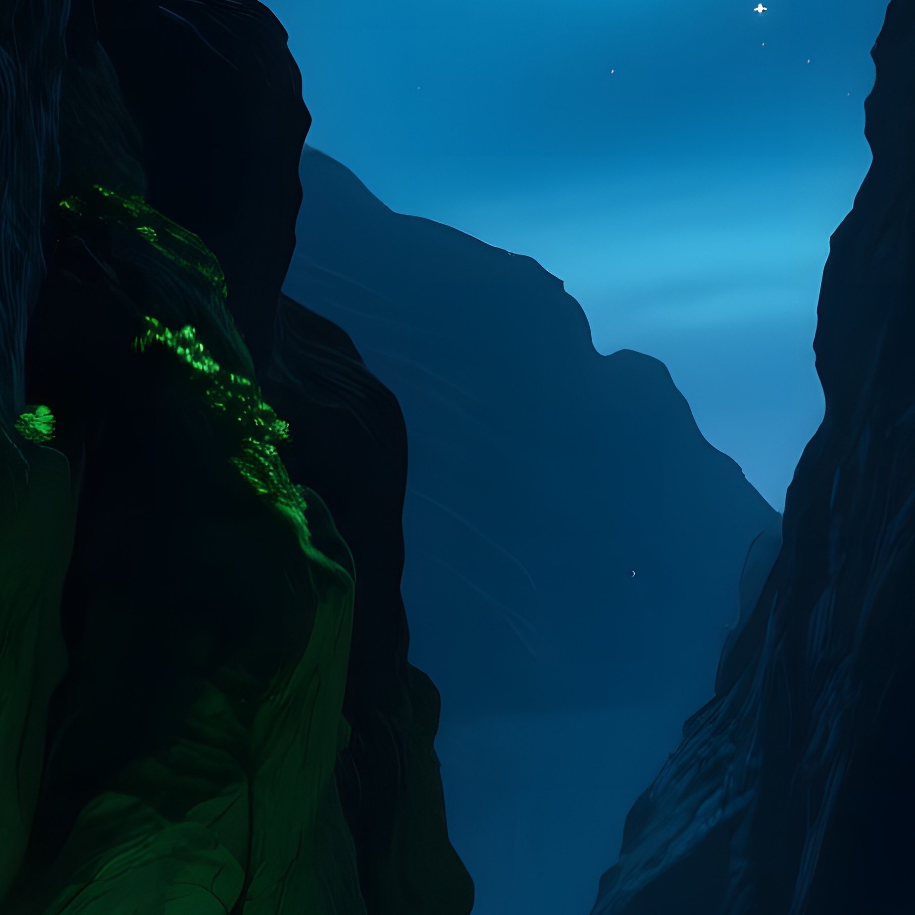 Canyon Bioluminescent Fungi Night - Full Resolution Quality Preview