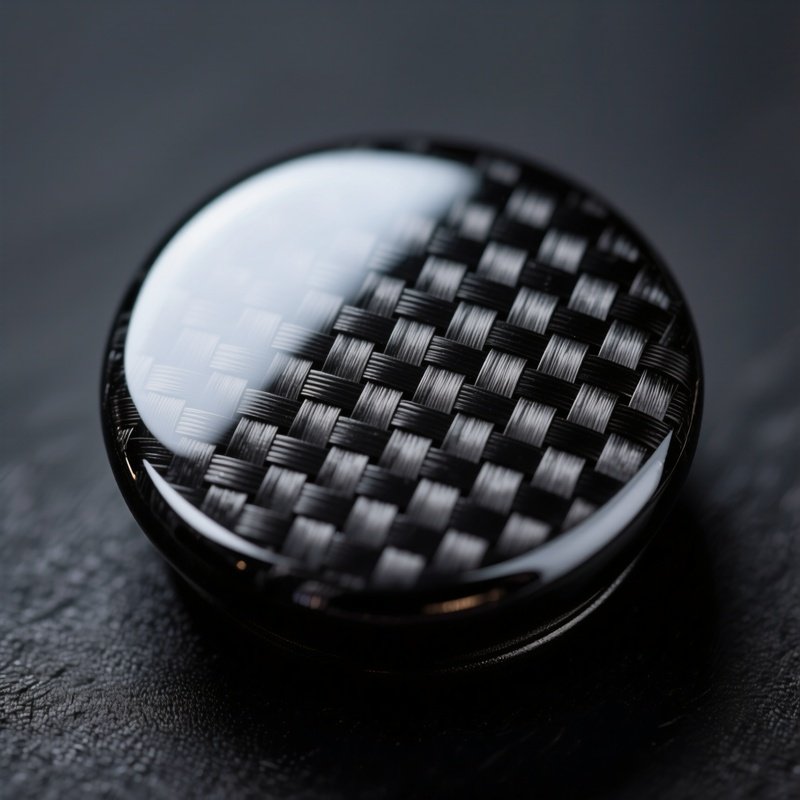 Carbon Fiber Button With Woven Pattern