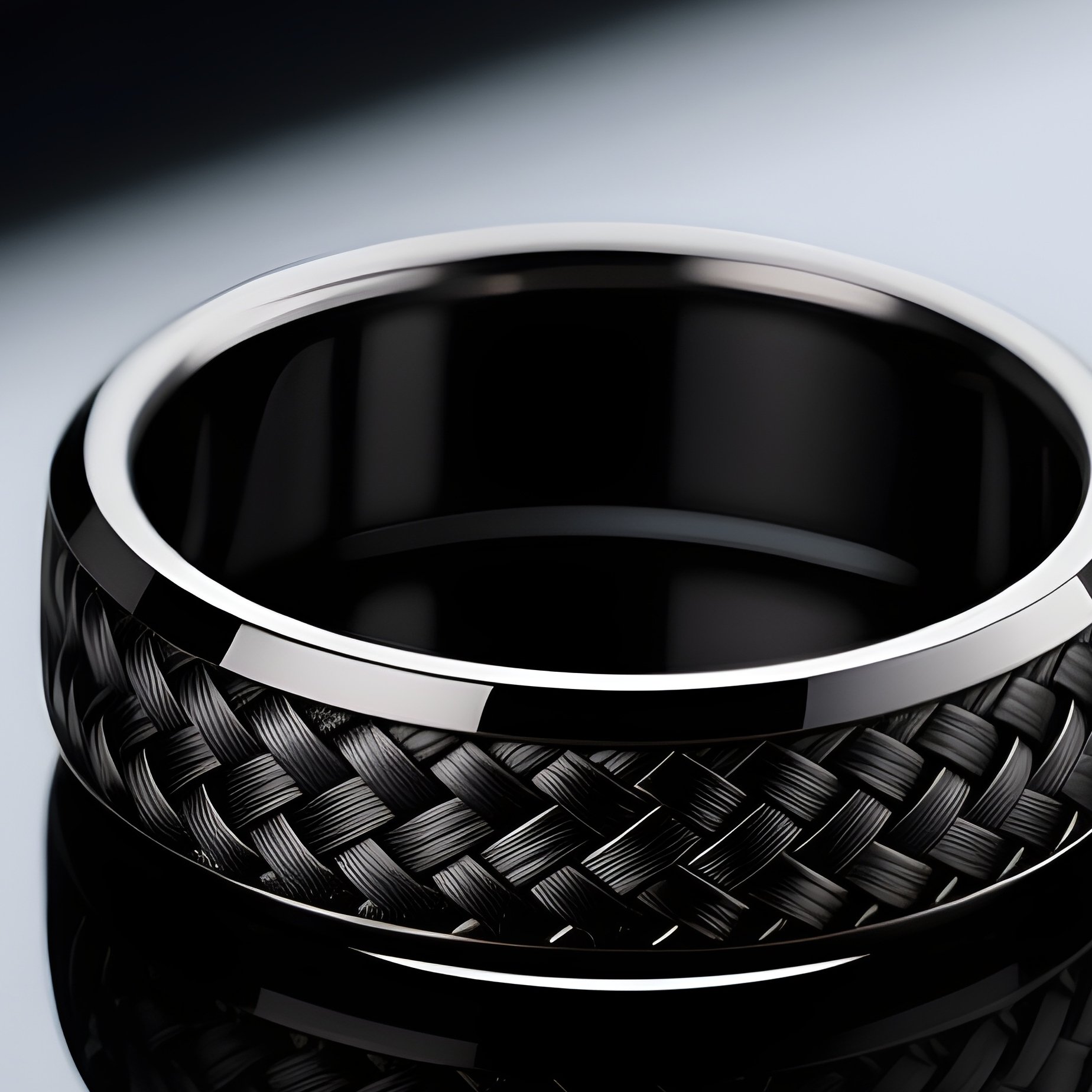 Carbon Fiber Ring On Car Dashboard - Full Resolution Quality Preview
