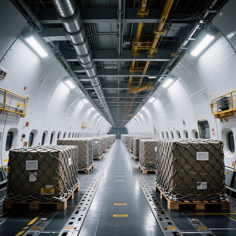 Cargo Loading Deck Boeing 747 Freighter Interior