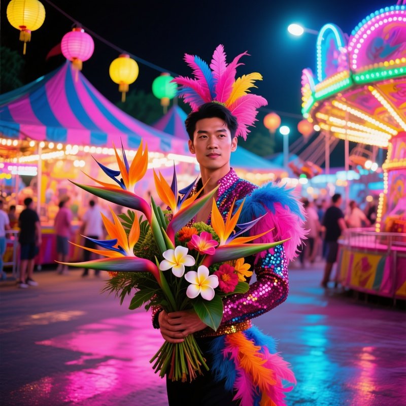 Carnival Flamboyant Bouquet Neon Lights