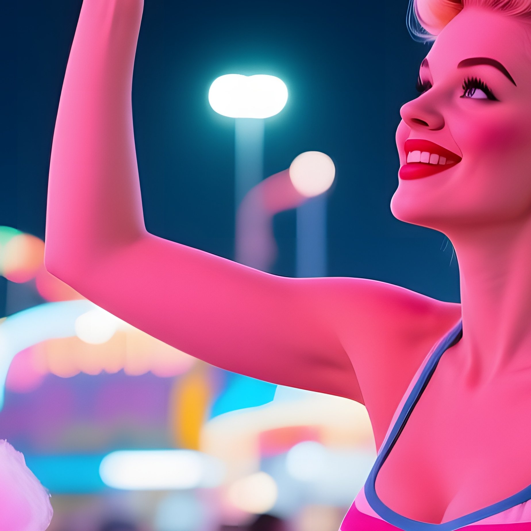 Carnival Midway Night Pinup Cotton Candy - Full Resolution Quality Preview