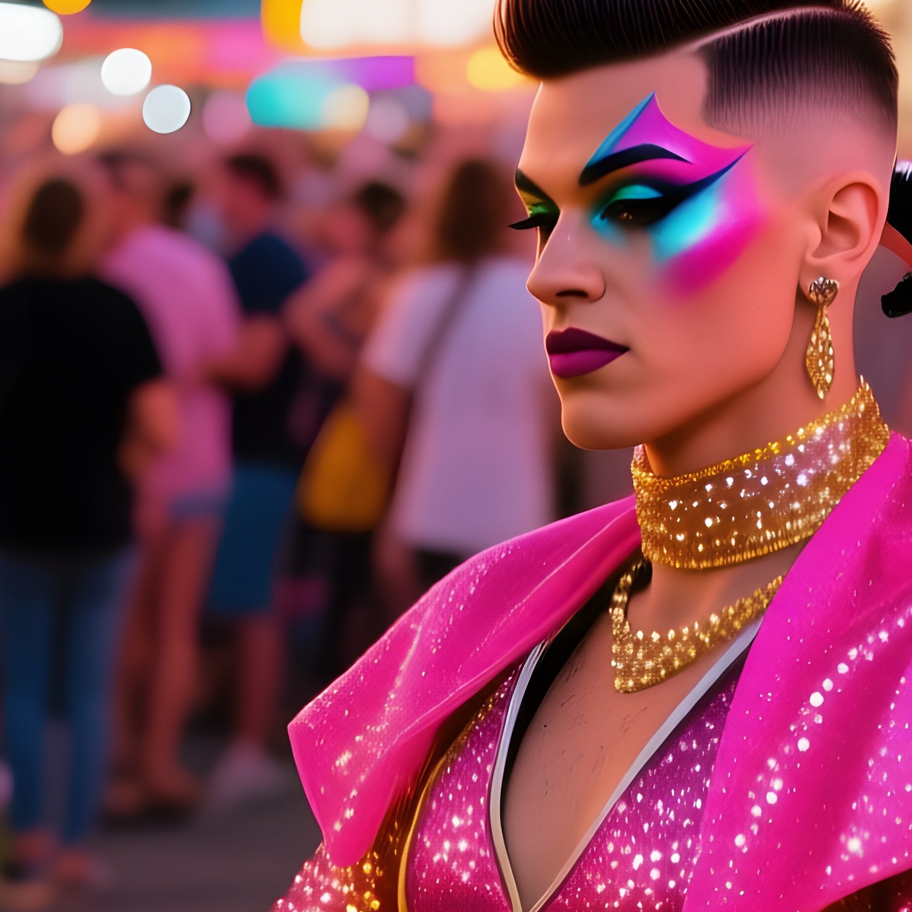 Carnival Midway Twilight Glitter Performer Barber Chair - Full Resolution Quality Preview