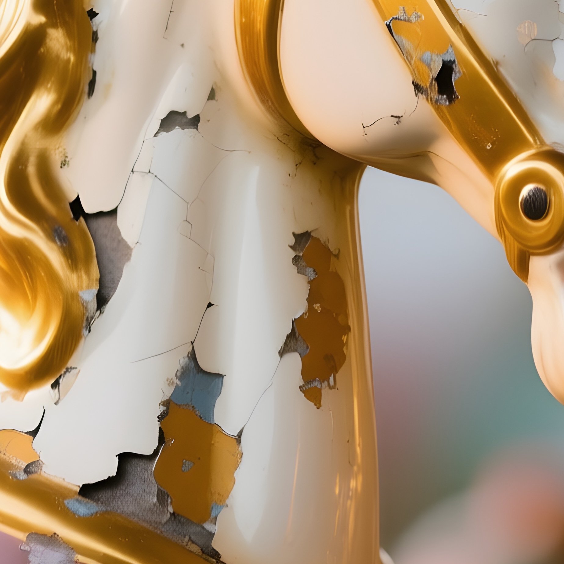 Carousel Horse Chipped Gold Motion Blur - Full Resolution Quality Preview