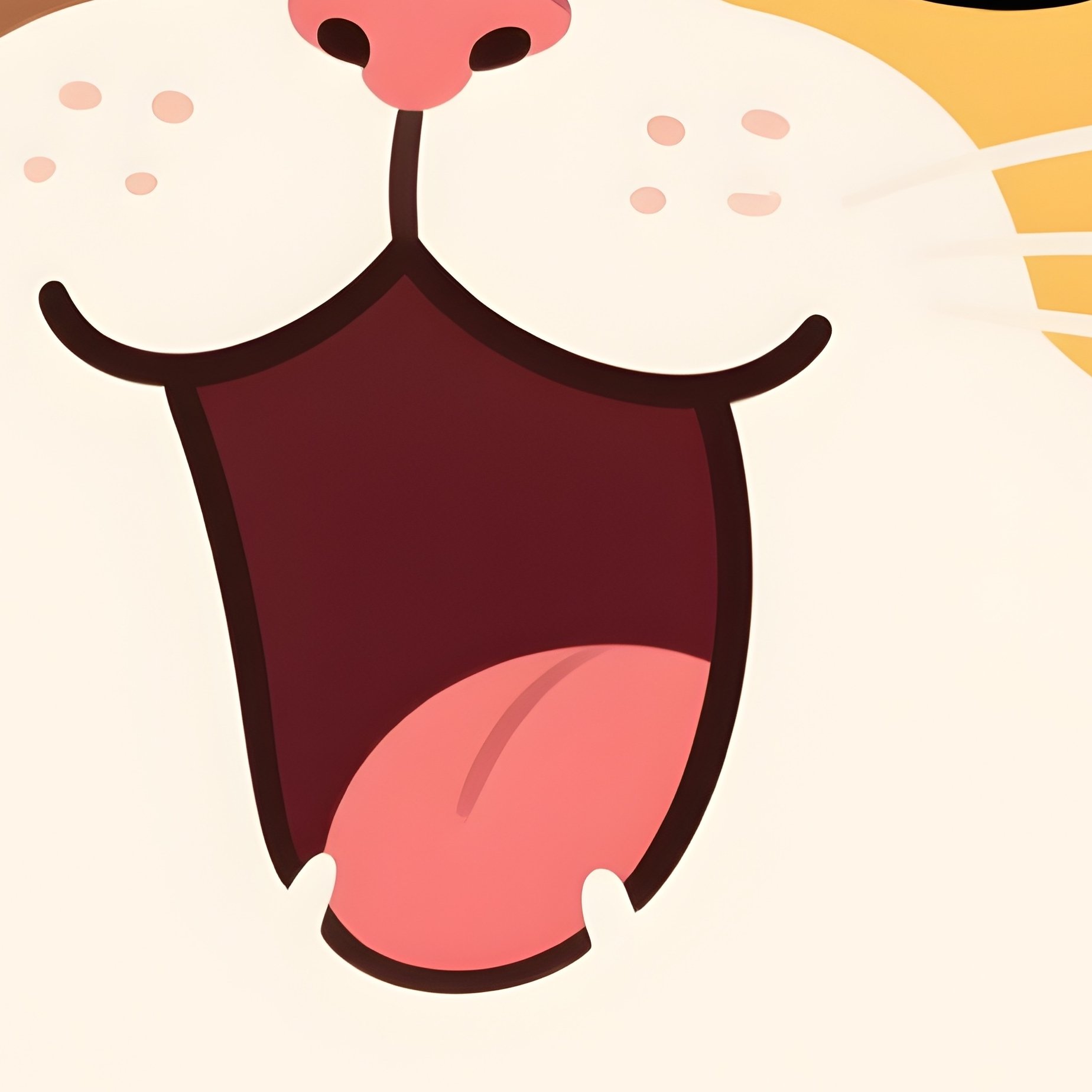 Cartoon Cat Maine Coon Purring With Eyes Half Closed - Full Resolution Quality Preview