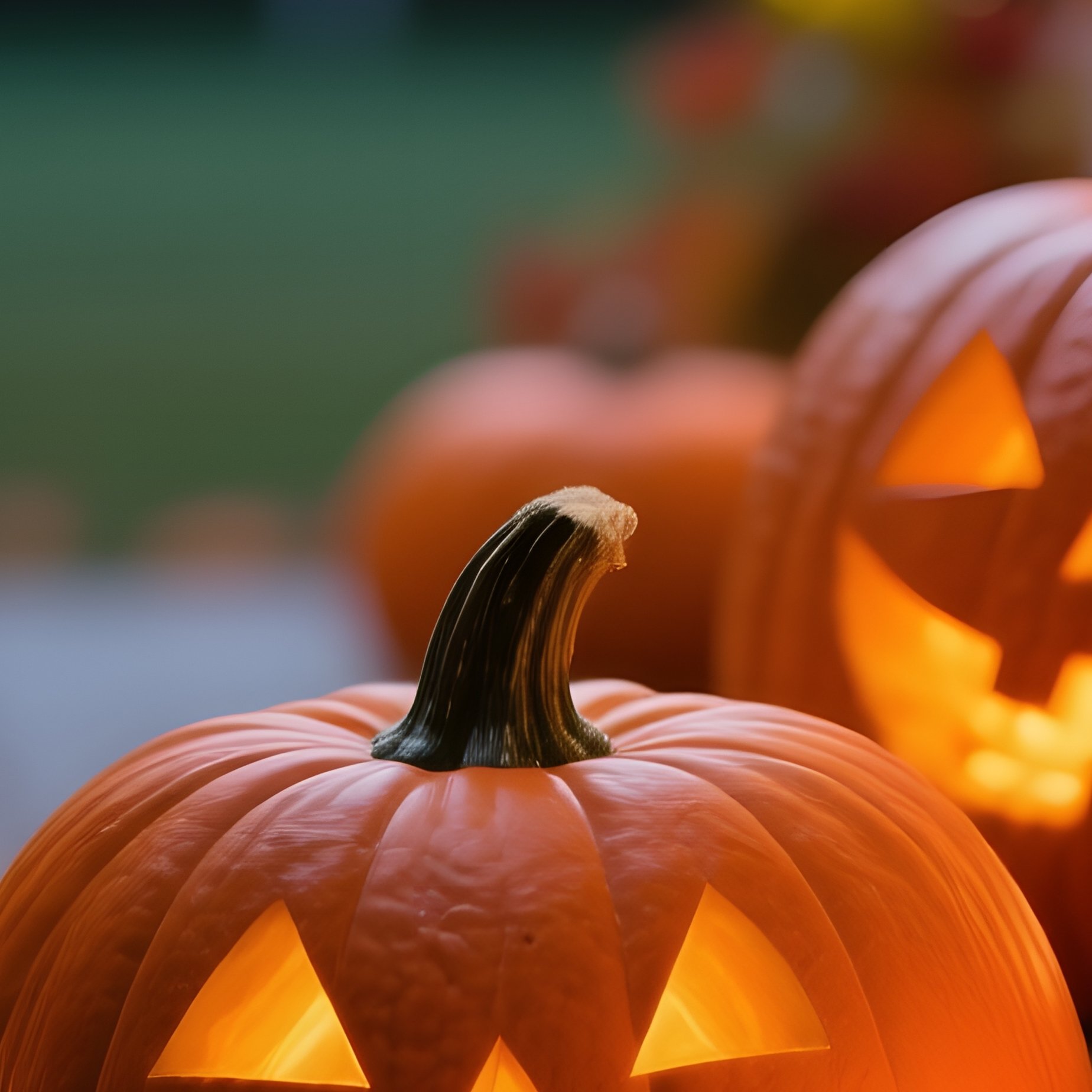 Carved Pumpkins On A Wooden Surface Halloween Autumn - Full Resolution Quality Preview