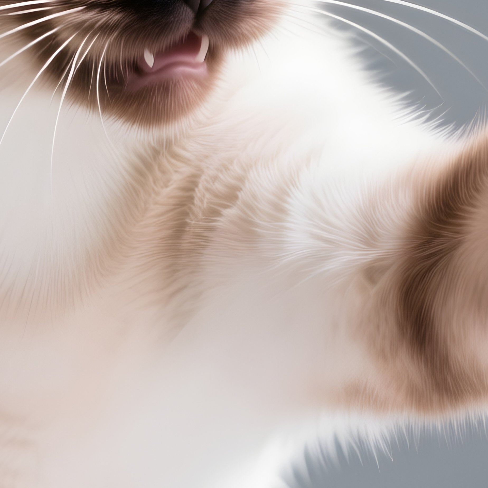 Cat Balinese Batting At Something With One Paw - Full Resolution Quality Preview