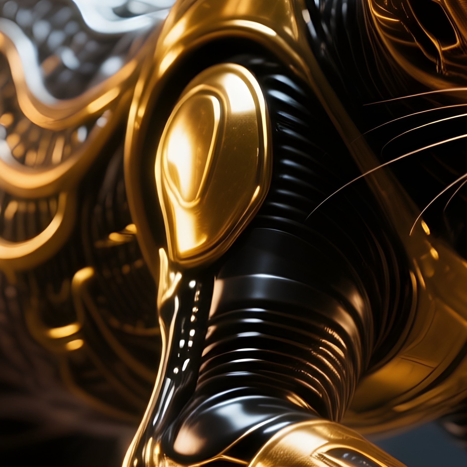 Cat Balinese Crouched Hunting Mode Science Fiction - Full Resolution Quality Preview