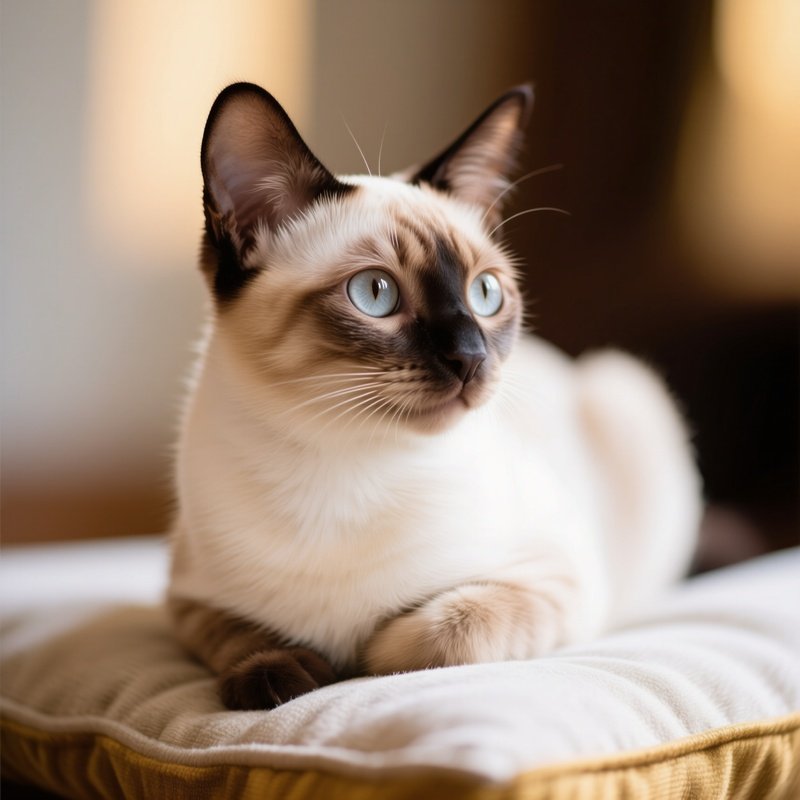 Cat Balinese Head Tilted Sitting
