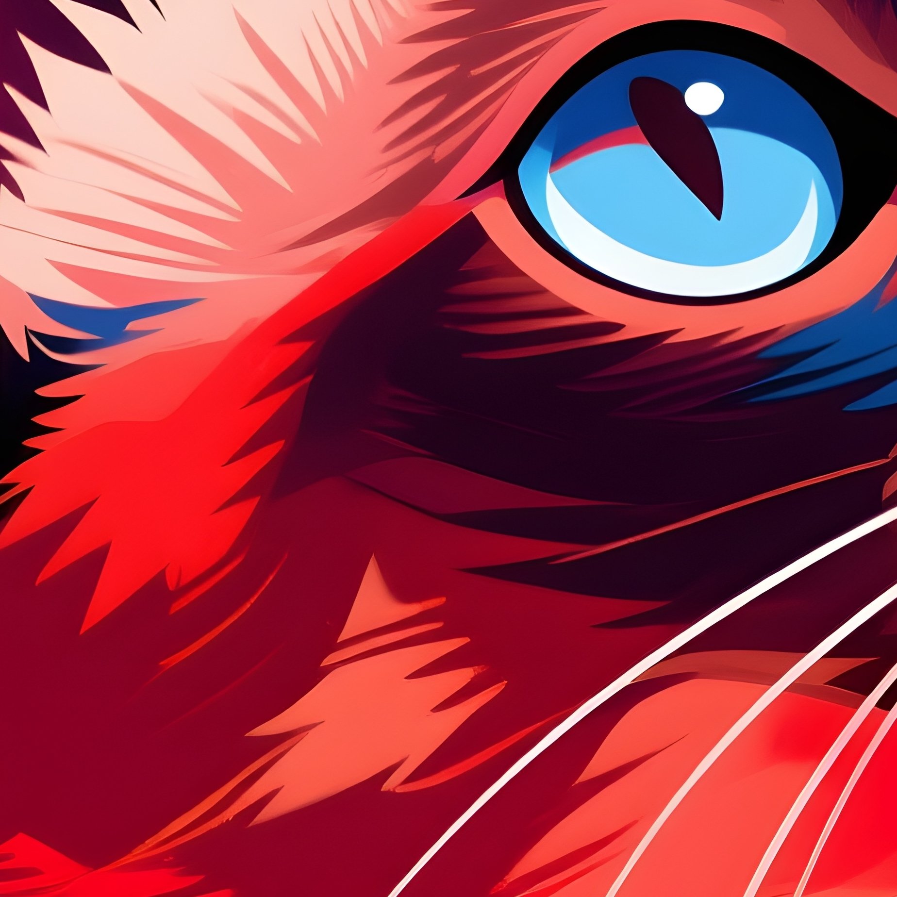 Cat Balinese Head Tilted Sitting Art - Full Resolution Quality Preview