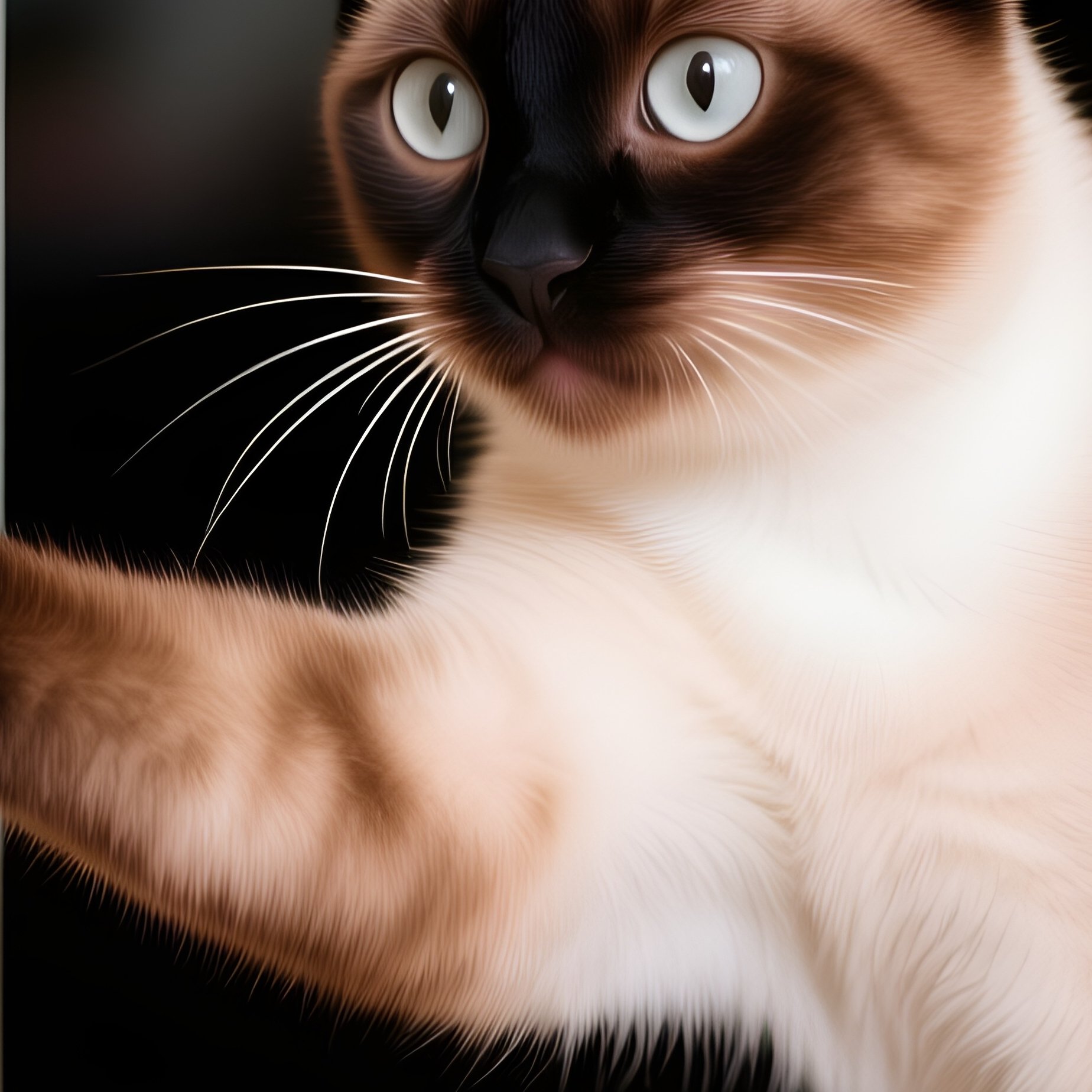 Cat Balinese Paw Reaching Out From Under A Door - Full Resolution Quality Preview