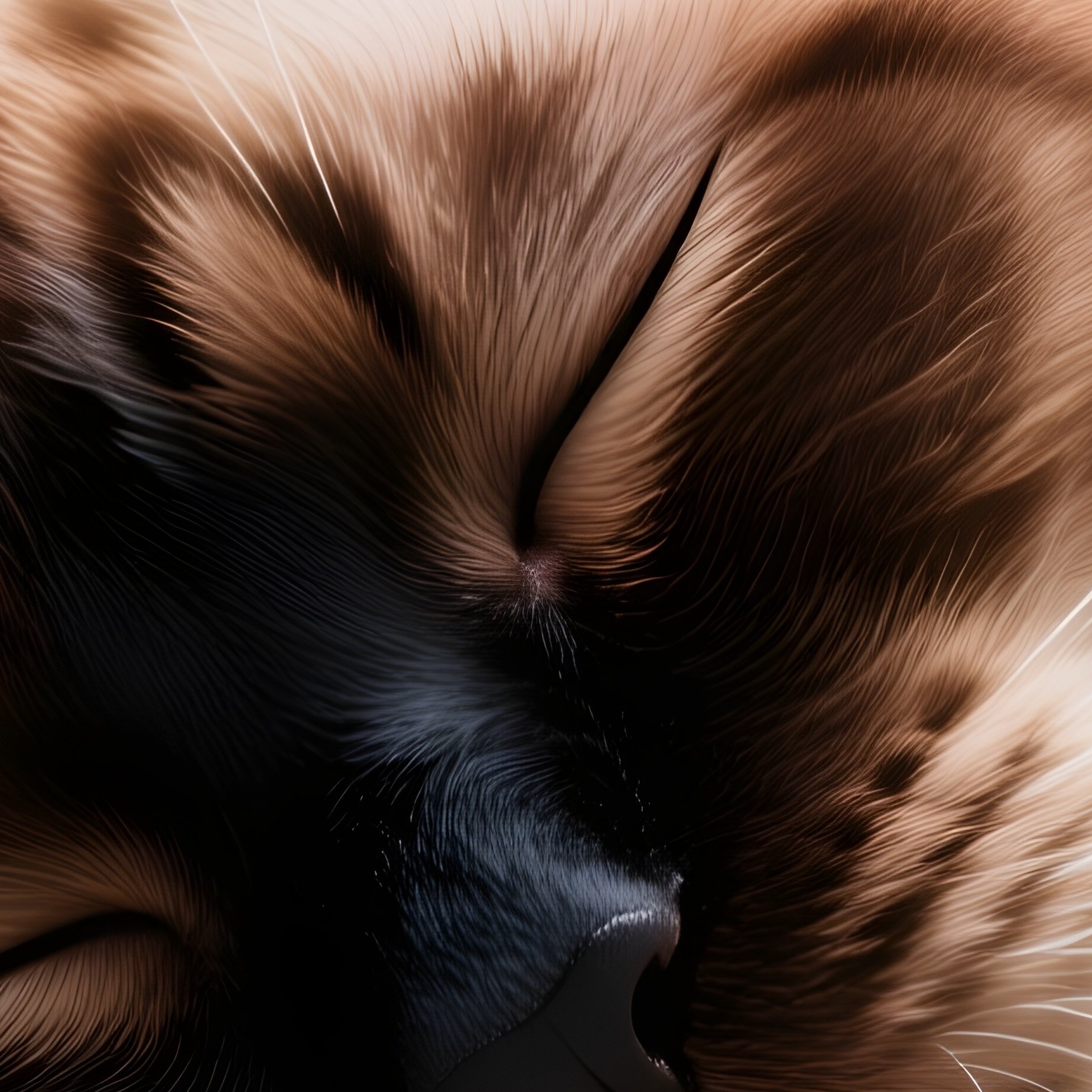 Cat Balinese Paws Over Face While Sleeping Science Fiction - Full Resolution Quality Preview