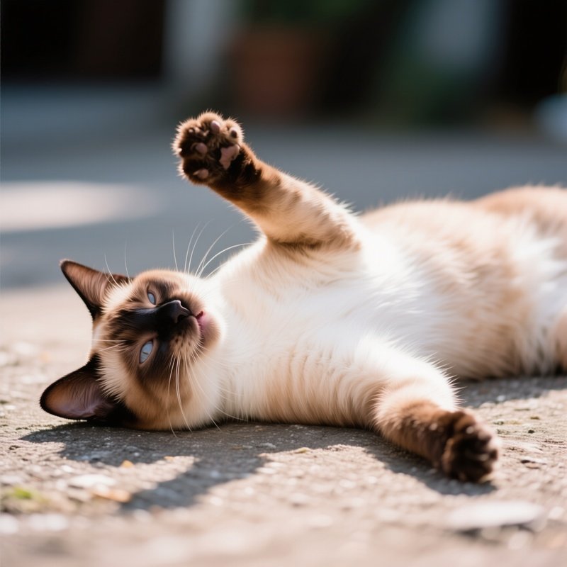 Cat Balinese Playing Over