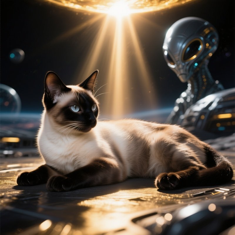 Cat Balinese Sleeping In A Sunbeam Science Fiction