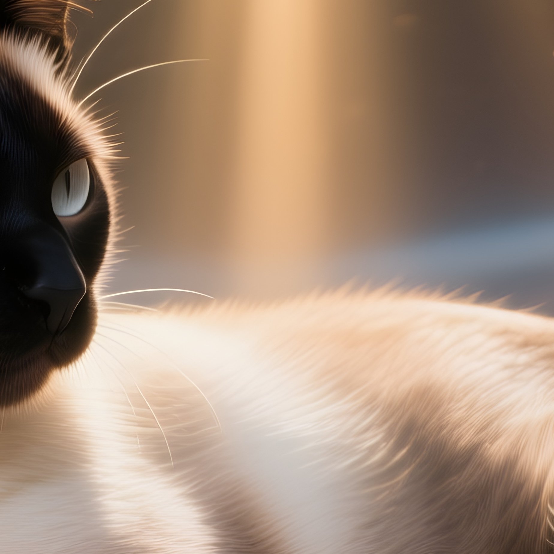 Cat Balinese Sleeping In A Sunbeam Science Fiction - Full Resolution Quality Preview