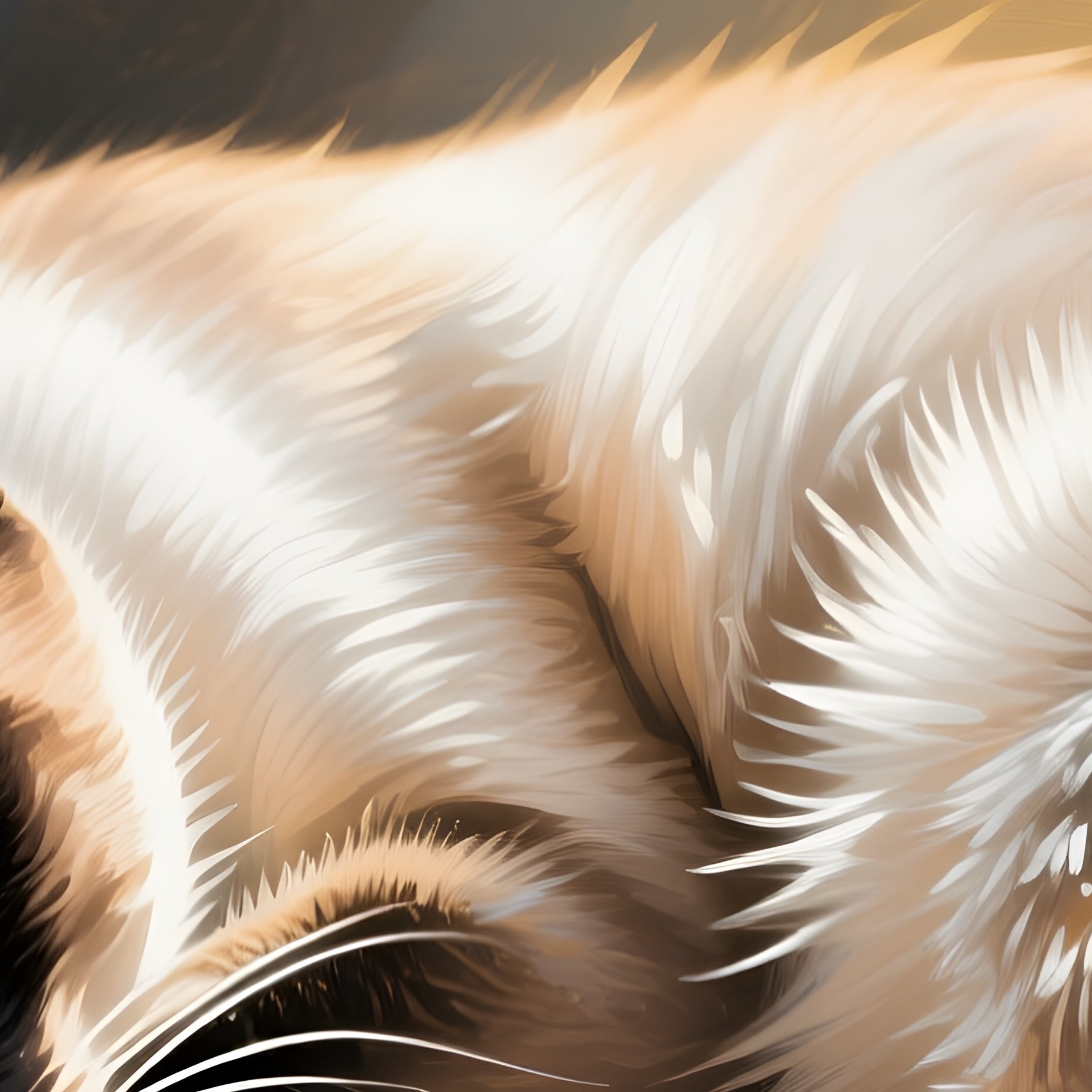 Cat Balinese Sleeping In A Sunbeam Still Life - Full Resolution Quality Preview