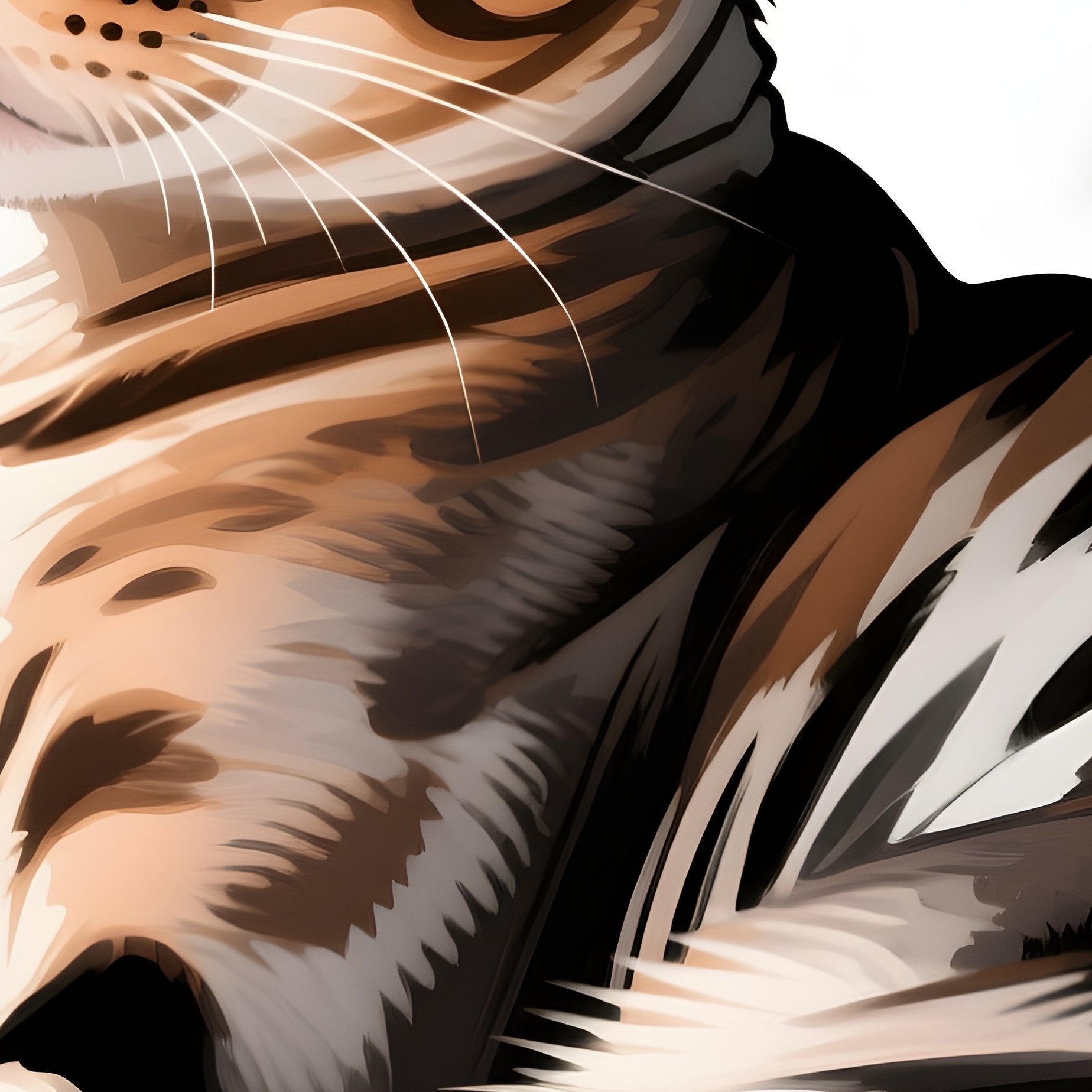Cat Egyptian Mau Chin Resting On A Paw Digital Art - Full Resolution Quality Preview