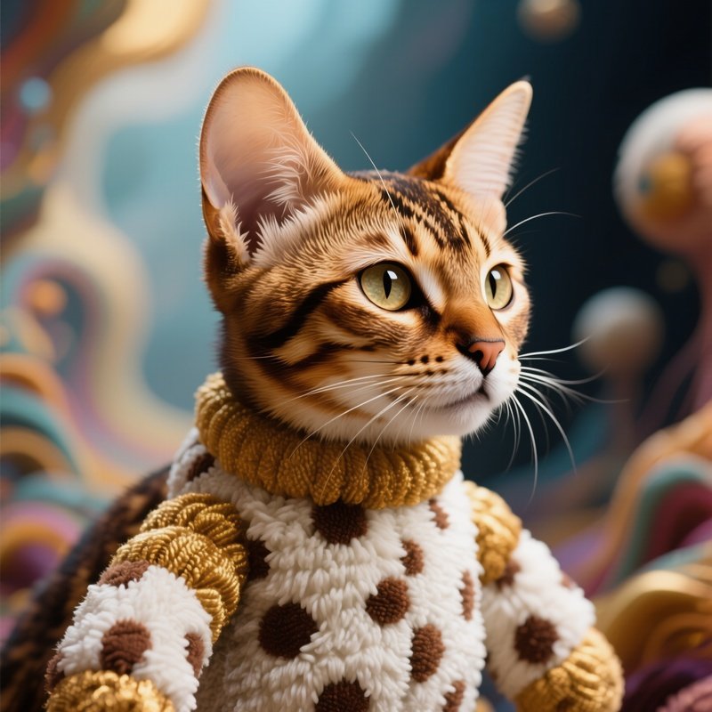 Cat Egyptian Mau Head Resting On-Stuffed Animal