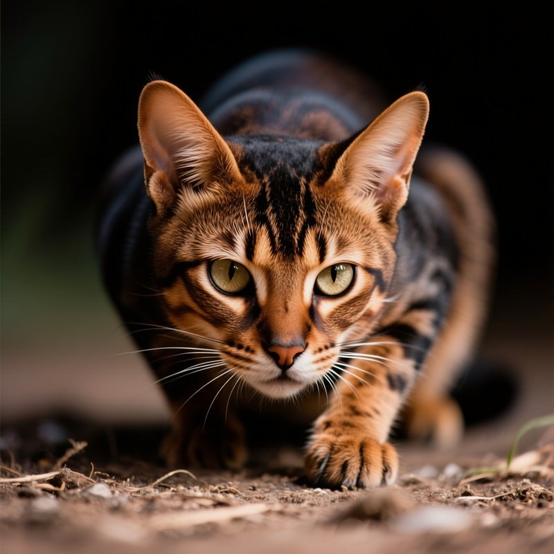 Cat Egyptian Mau Hunting Mode