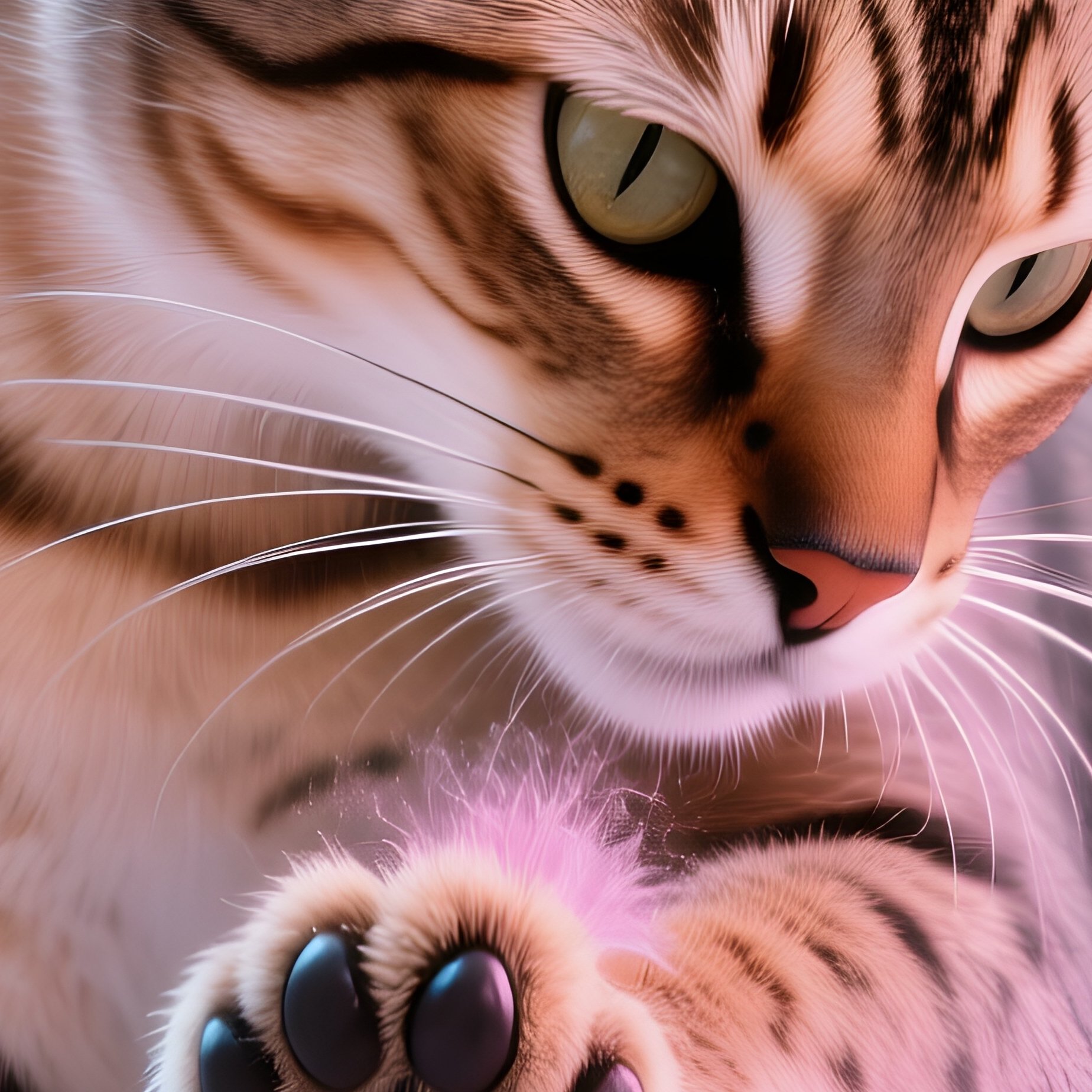 Cat-Egyptian-Mau-Licking-Paw-Wiping-Face-Science-Fiction - Full Resolution Quality Preview