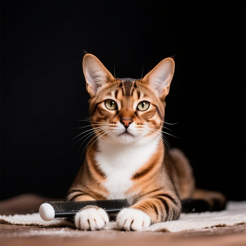 Cat-Egyptian-Mau-Licking-Paw-Wiping-Face-Still-Life