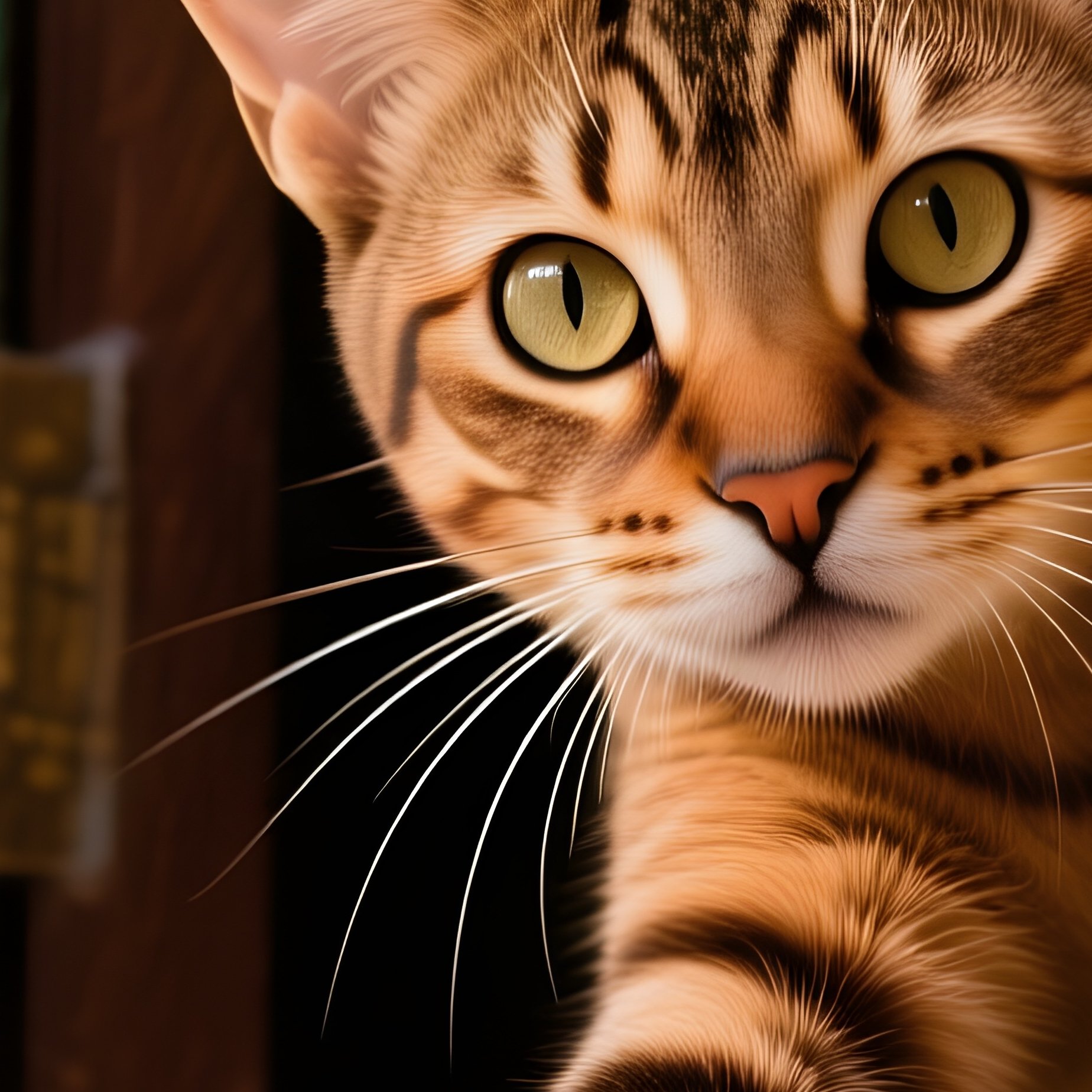Cat-Egyptian Mau Paw-Reaching-Out-From-Under-A-Door - Full Resolution Quality Preview