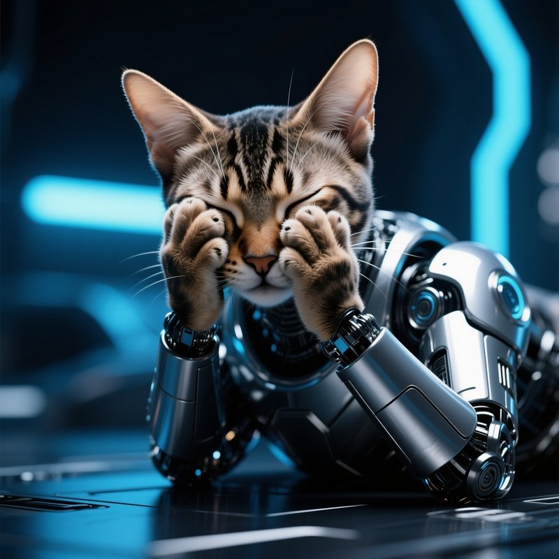 Cat Egyptian Mau Paws Over Face Sleeping Science Fiction