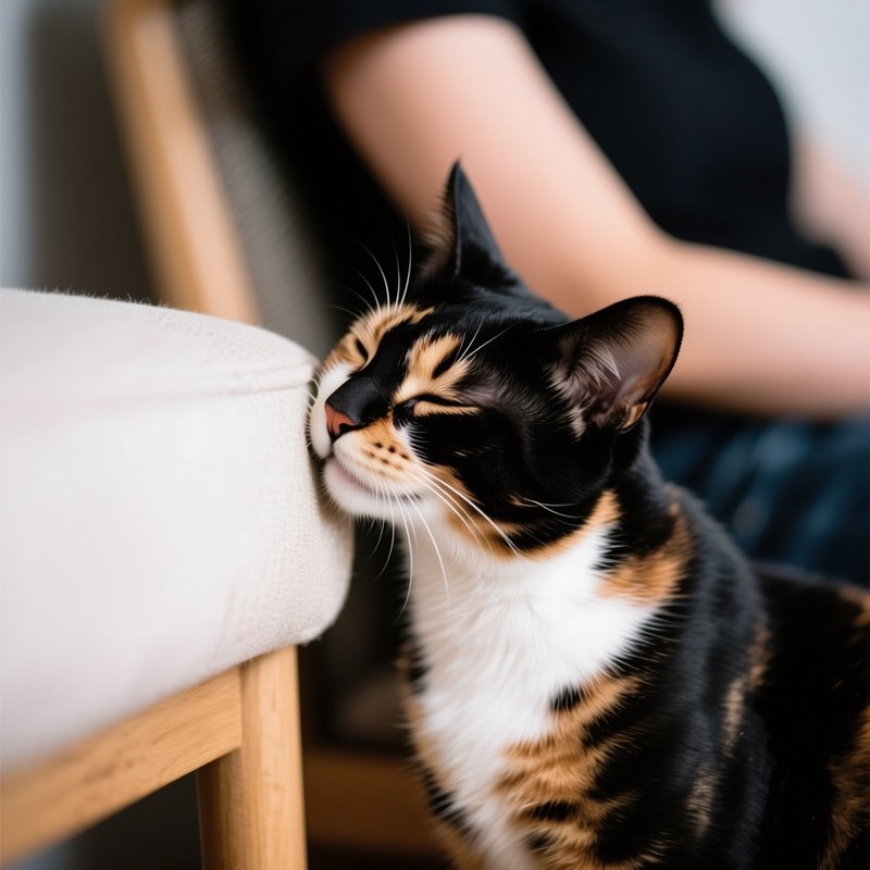 Cat Egyptian Mau Rubbing Face On Furniture Or Persons