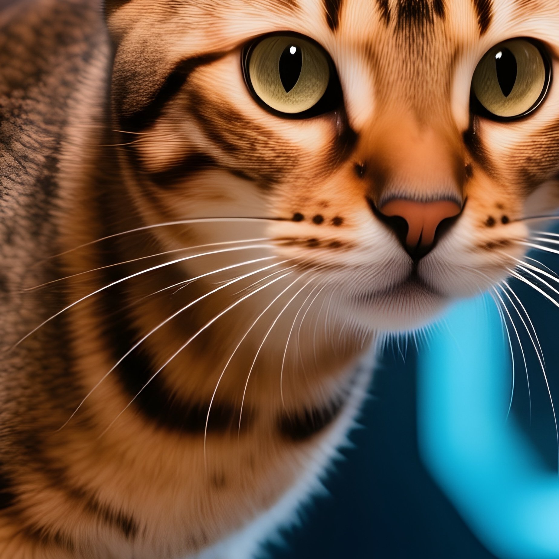 Cat Egyptian Mau Sneaking Between Curtains Science Fiction - Full Resolution Quality Preview