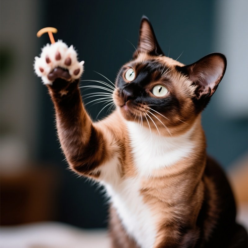Cat Exotic Shorthair Batting At Something With One Paw