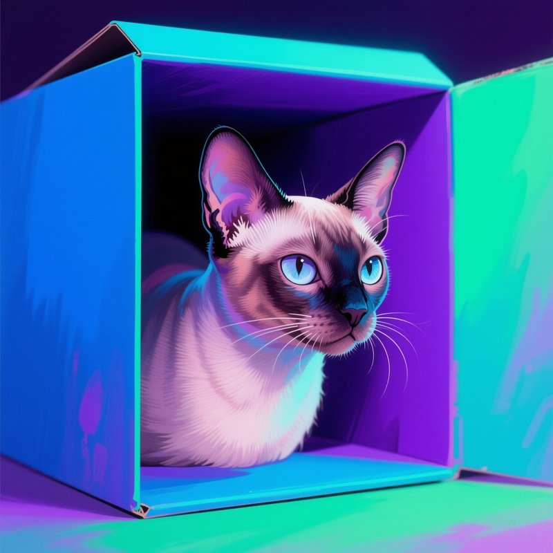 Cat Exotic Shorthair Box Digital Art