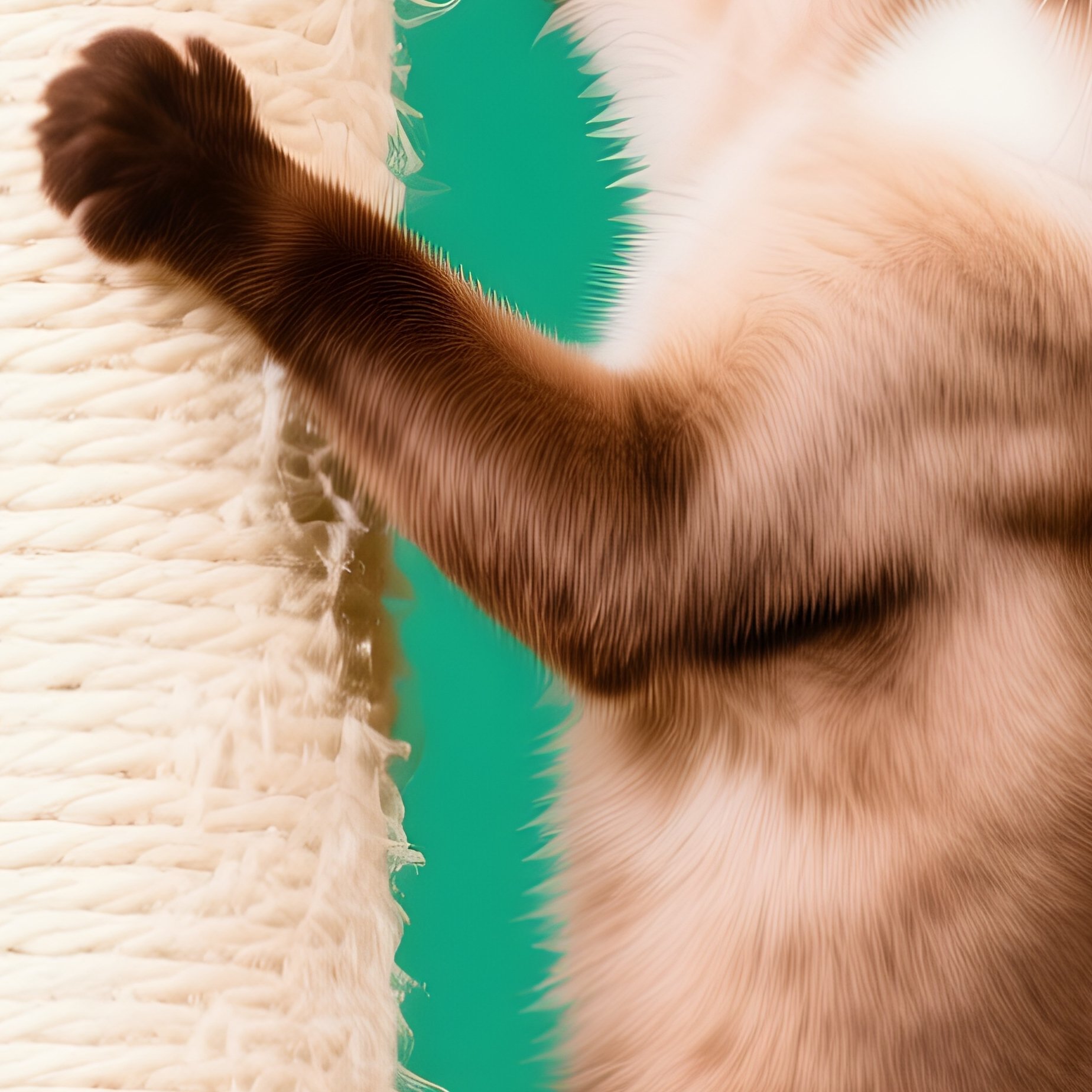 Cat Exotic Shorthair Climbing Scratching Post Action - Full Resolution Quality Preview