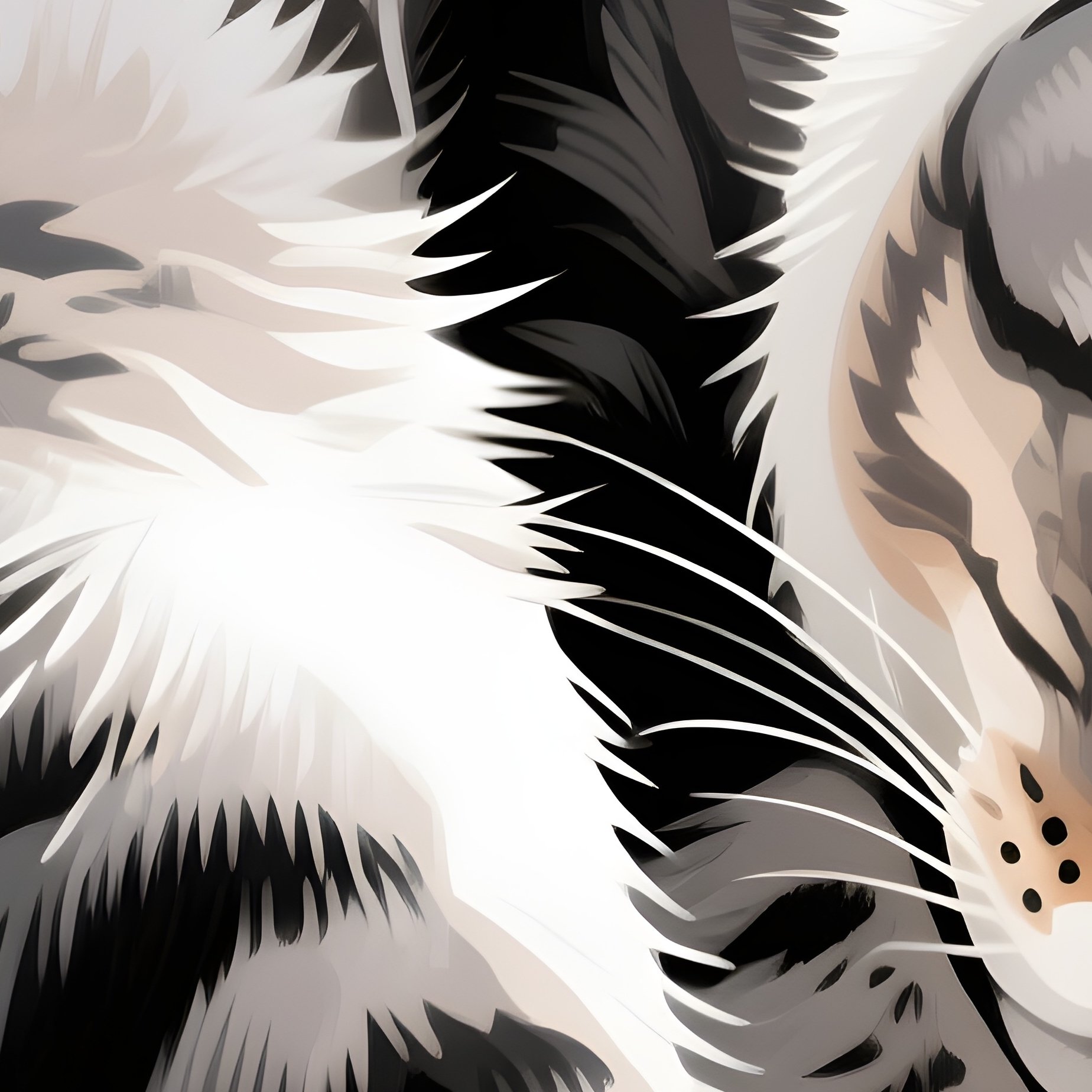 Cat Exotic Shorthair Curling Up Digital Art - Full Resolution Quality Preview