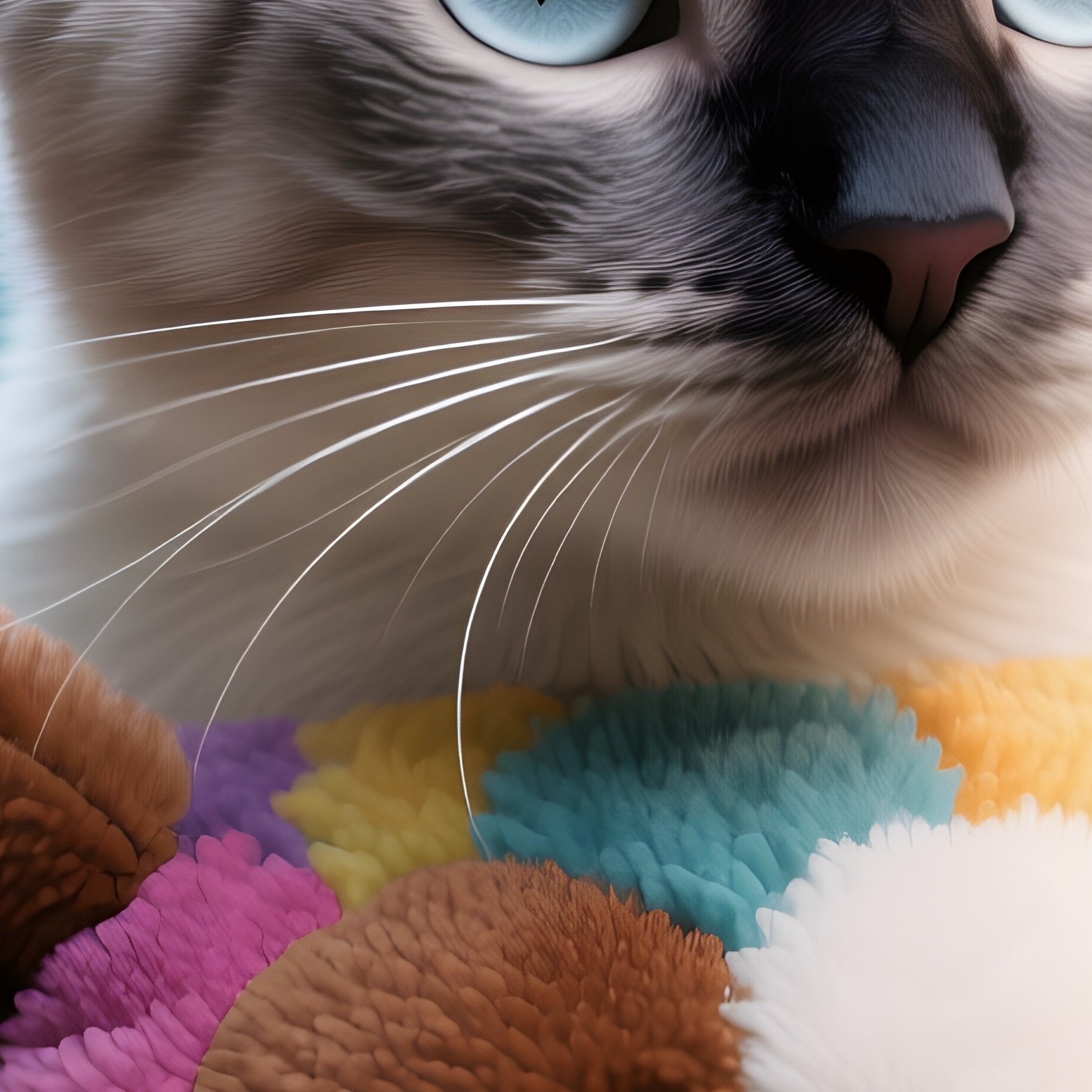 Cat Exotic Shorthair Head On Stuffed Animal 2 - Full Resolution Quality Preview