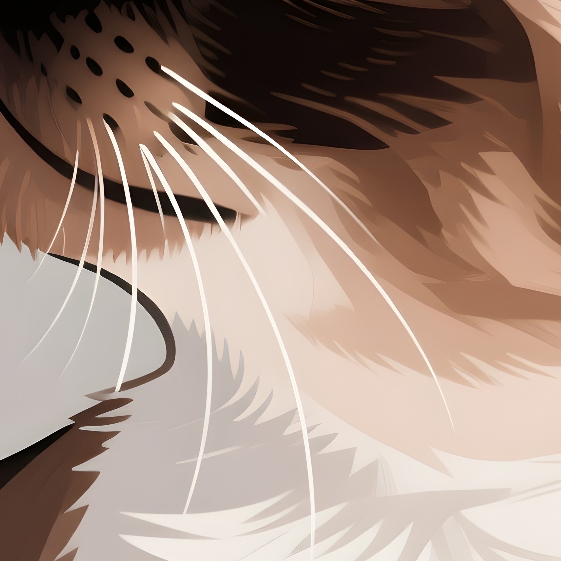 Cat Exotic Shorthair Head Tilted Sitting Artwork - Full Resolution Quality Preview