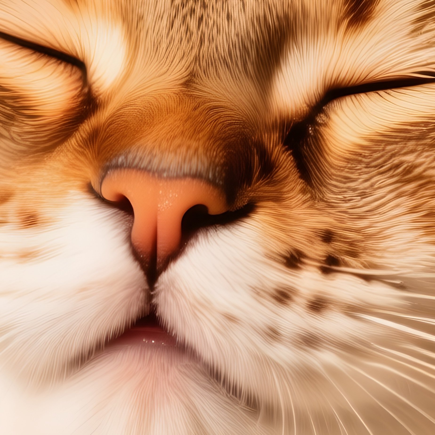 Cat Exotic Shorthair Purring With Eyes Half Closed - Full Resolution Quality Preview