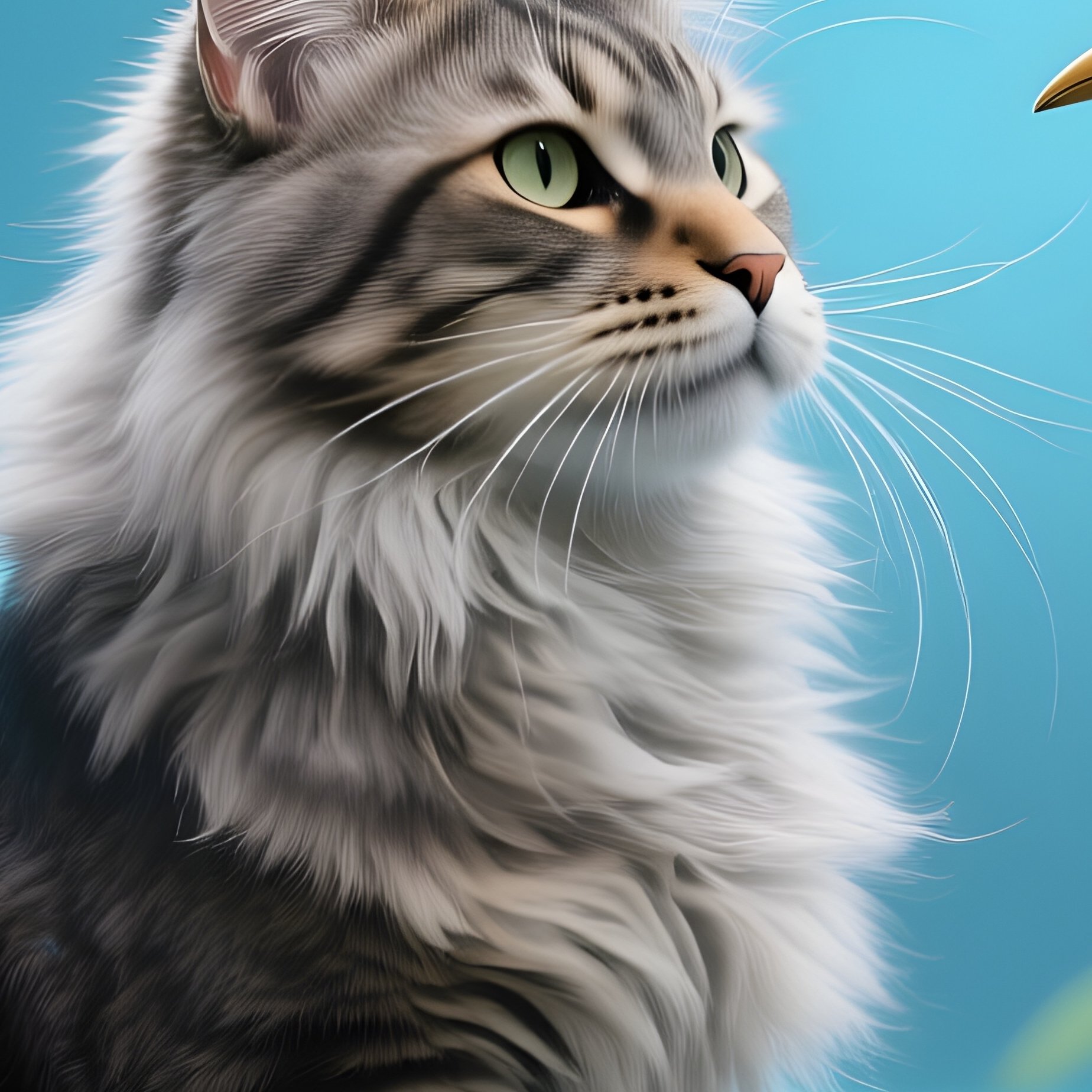 Cat Maine Coon Chirping At Birds Through The Window2 - Full Resolution Quality Preview