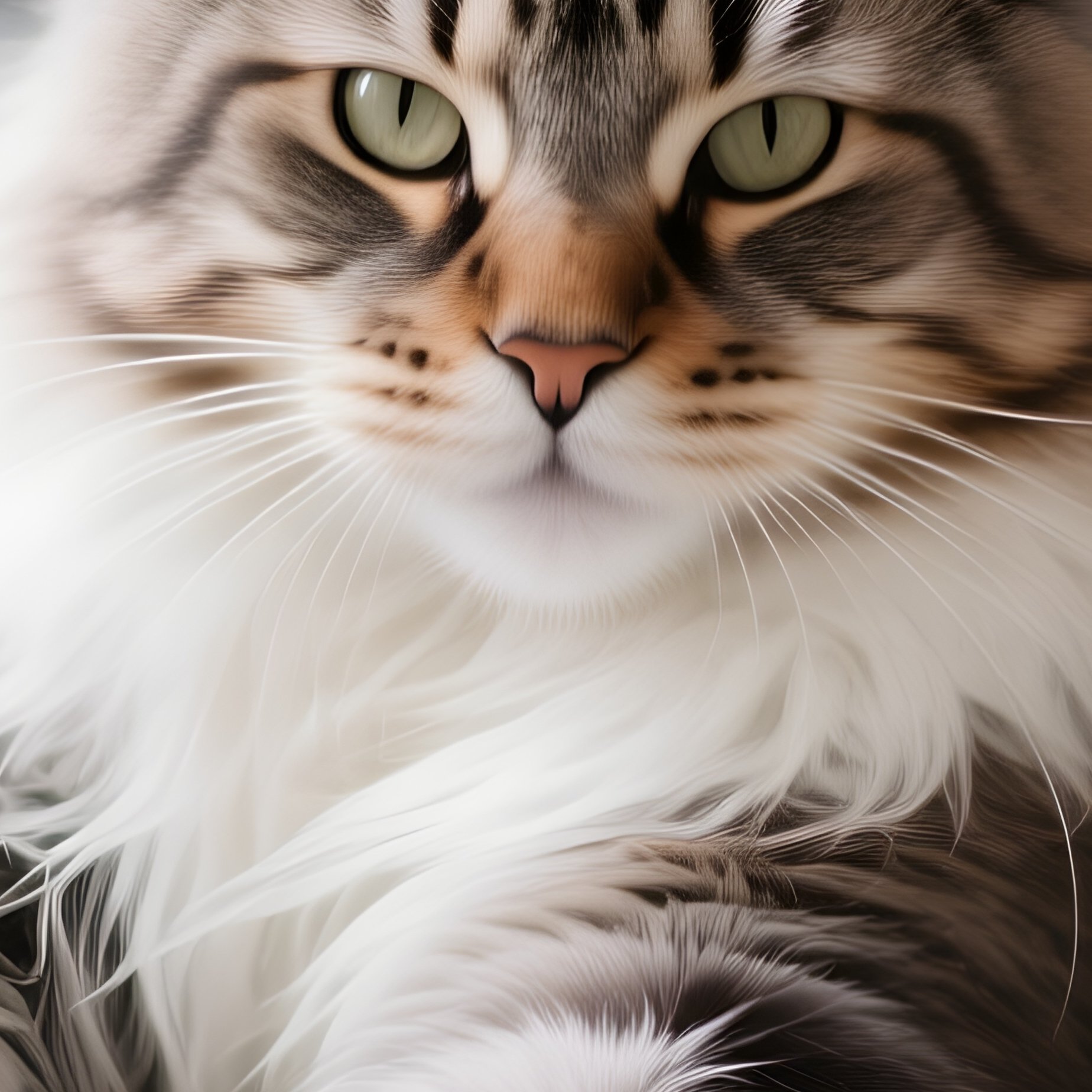 Cat-Maine-Coon-Full-Body-Stretch-With-Front-Legs-Forward - Full Resolution Quality Preview