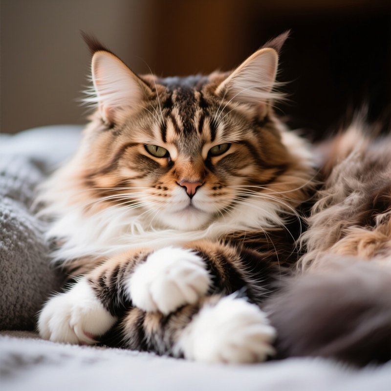 Cat Maine Coon Loaf Position