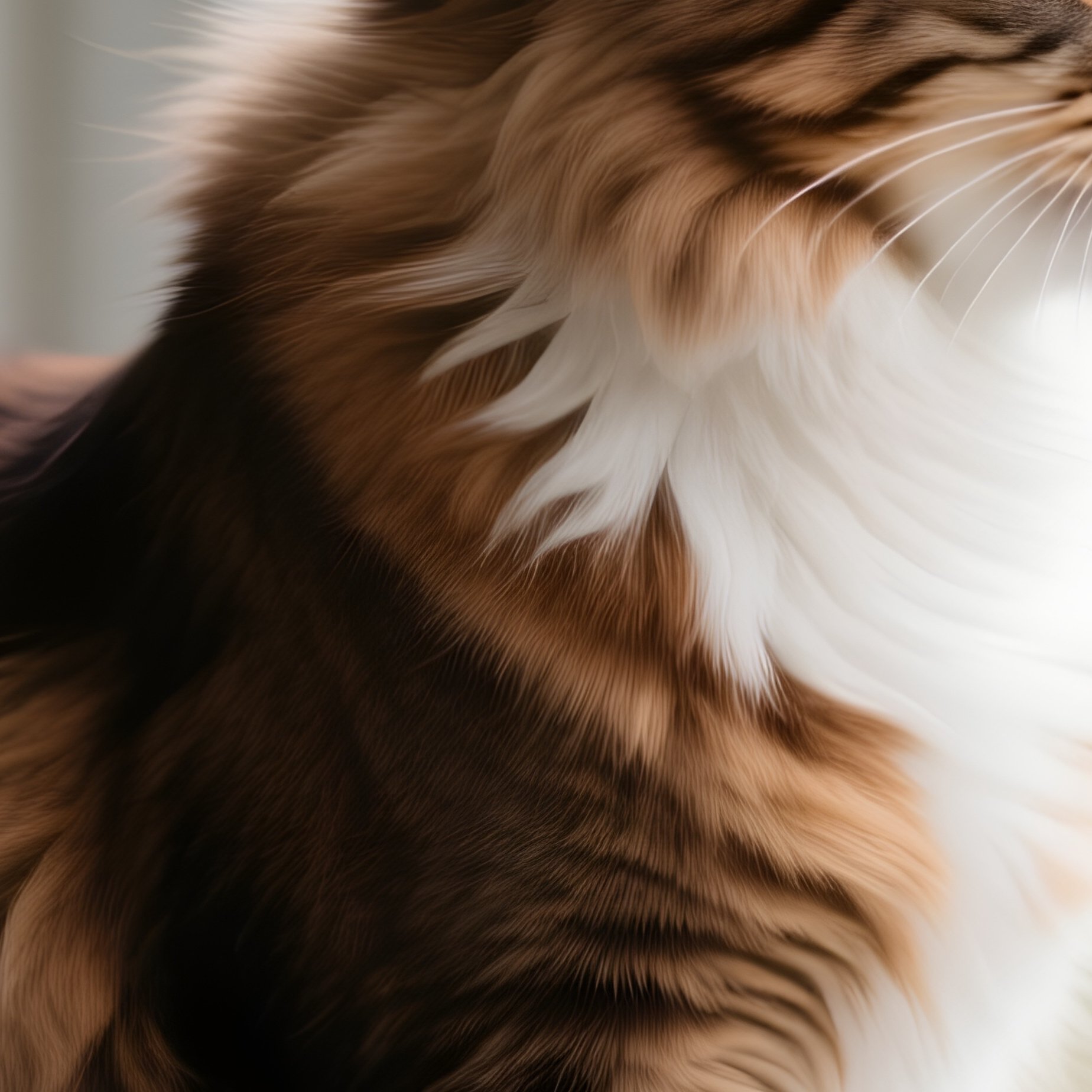 Cat Maine Coon Perched On A Windowsill Looking Outside - Full Resolution Quality Preview
