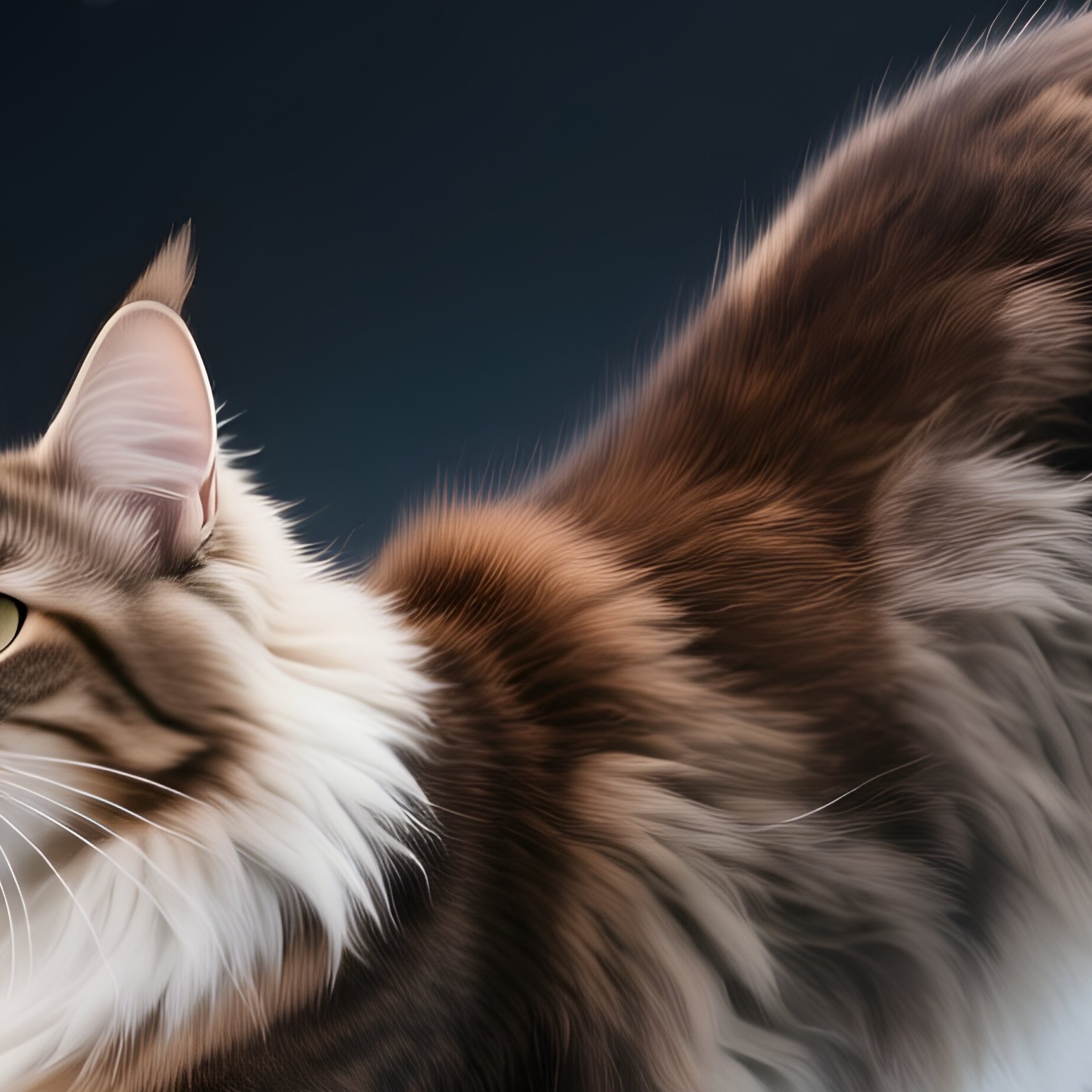 Cat Maine Coon Stretching With Arched Back Science Fiction - Full Resolution Quality Preview