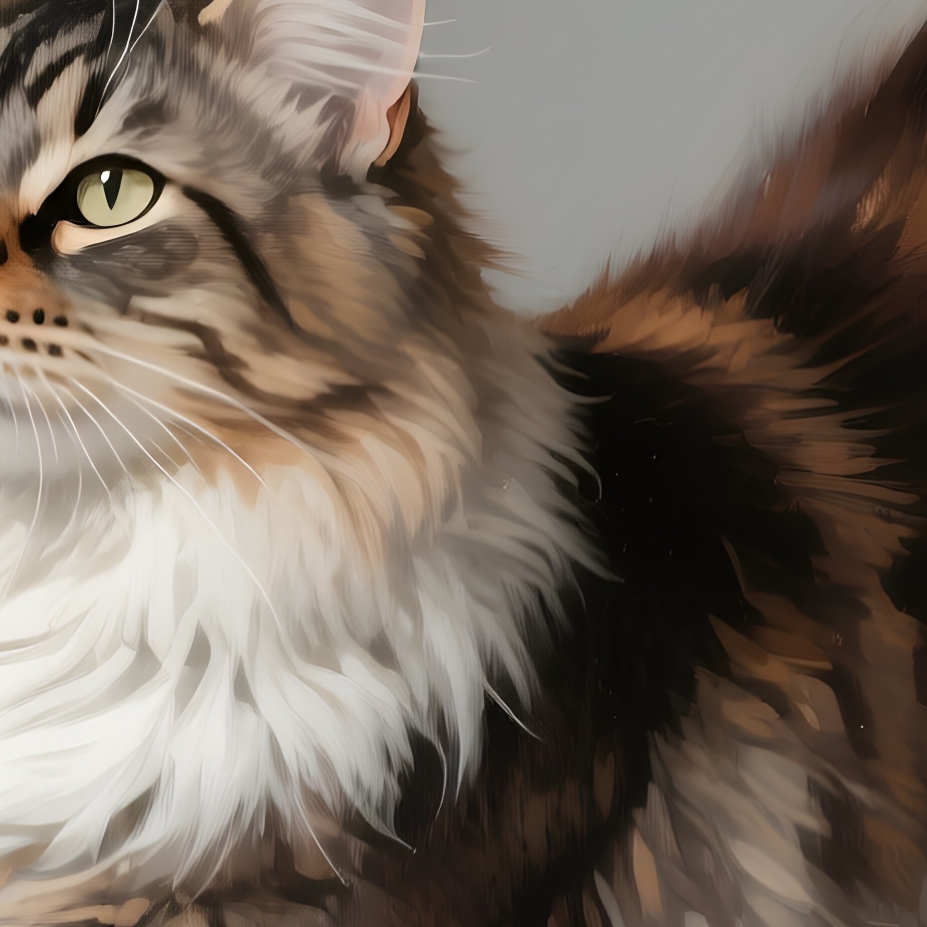 Cat Maine Coon Stretching With Arched Back Still Life - Full Resolution Quality Preview