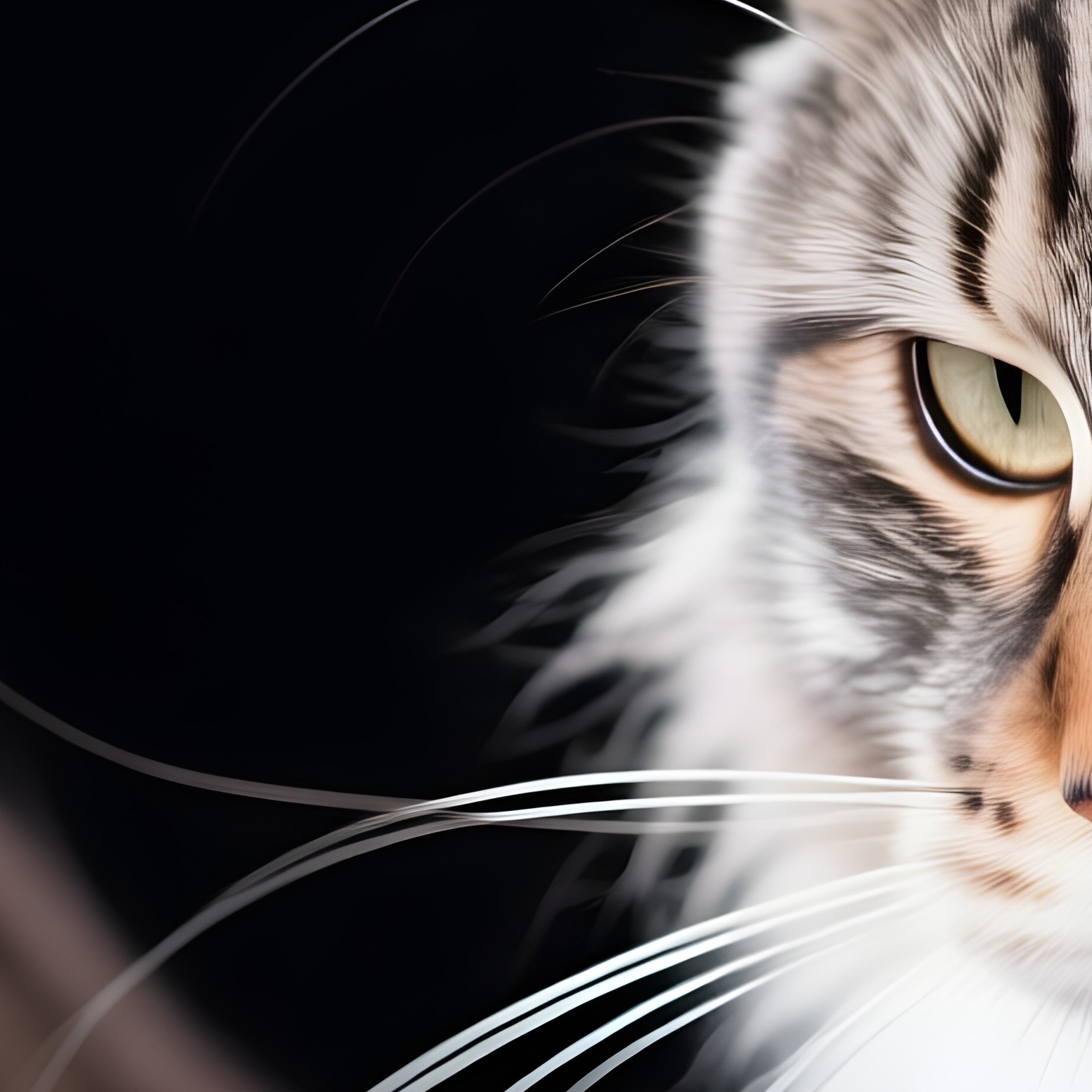 Cat Maine Coon Tail Flicking With Intense Focus - Full Resolution Quality Preview