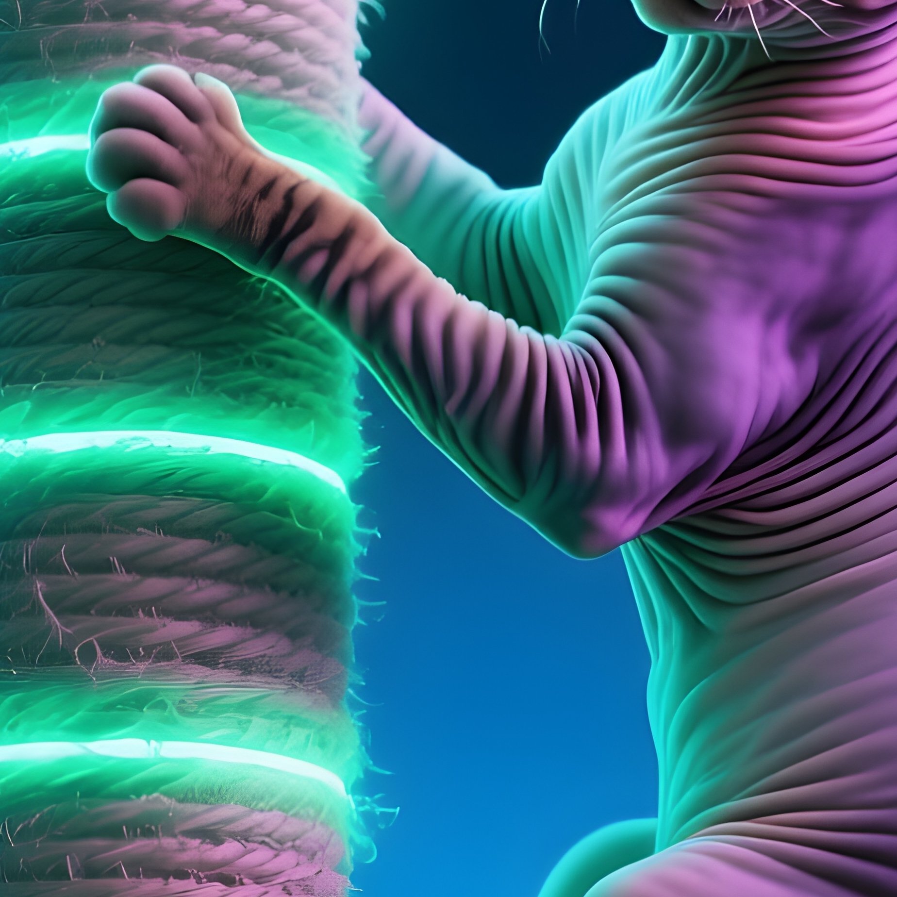 Cat Manx Climbing Scratching Post Mid Action Science Fiction - Full Resolution Quality Preview