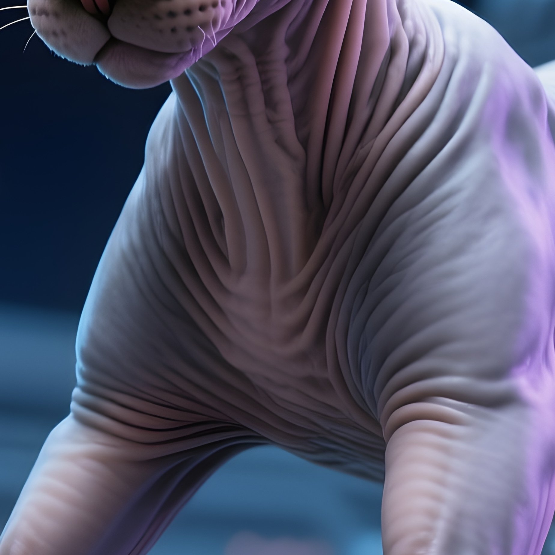 Cat-Manx-Full-Body-Stretch-With-Front-Legs-Forward-Science-Fiction - Full Resolution Quality Preview