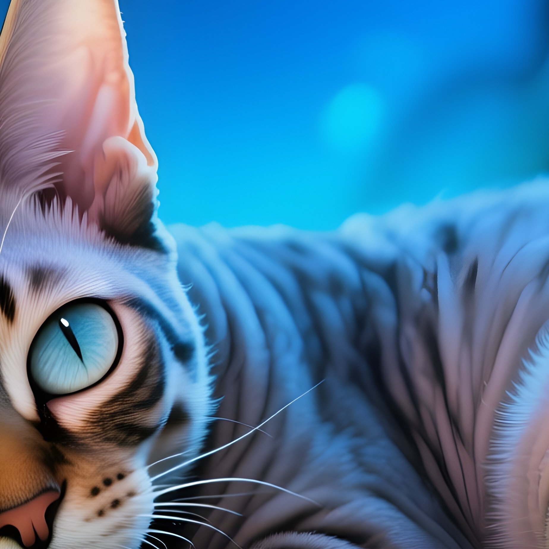 Cat Manx One Eye Open During Nap Fantasy - Full Resolution Quality Preview