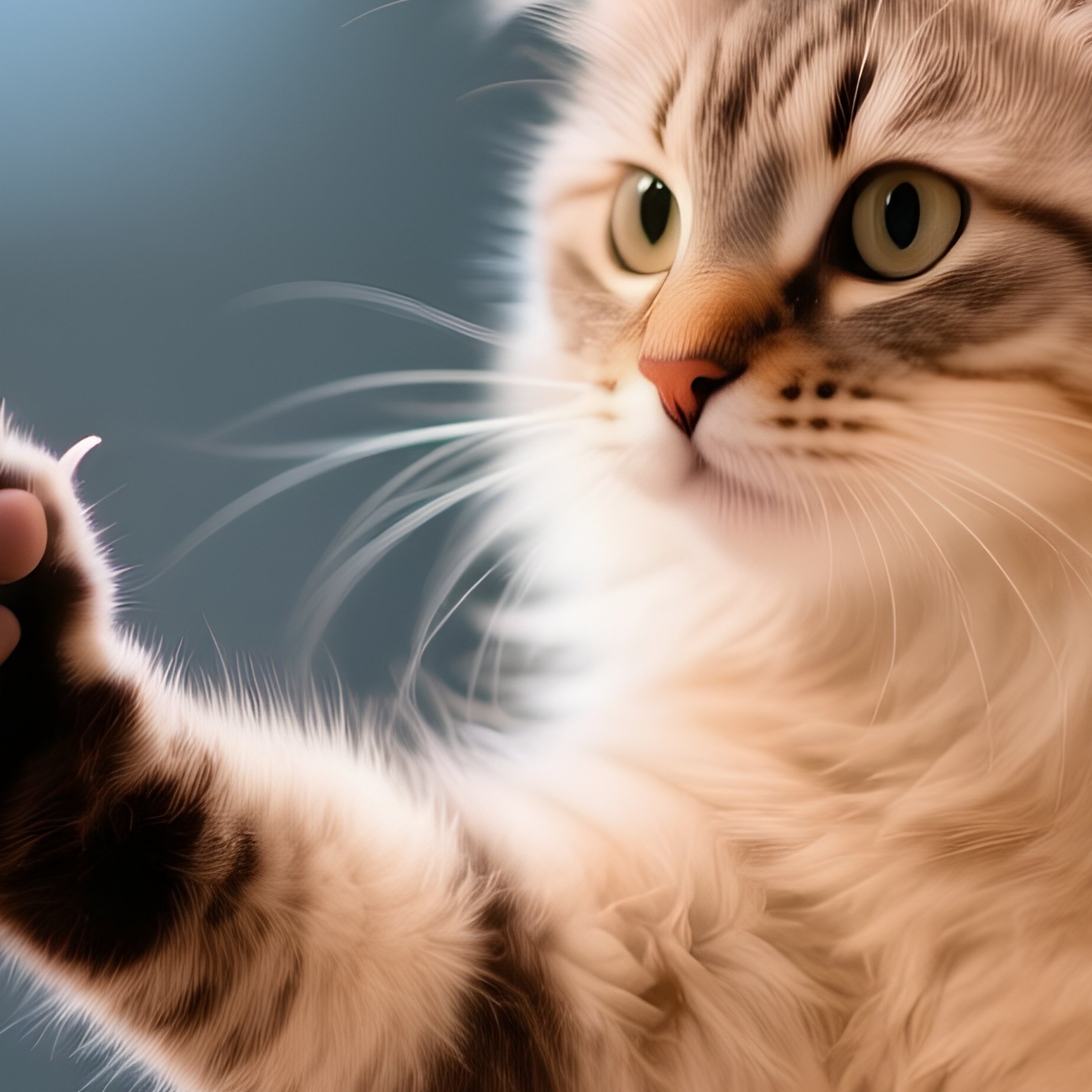 Cat Manx Paw Reaching Under Door - Full Resolution Quality Preview